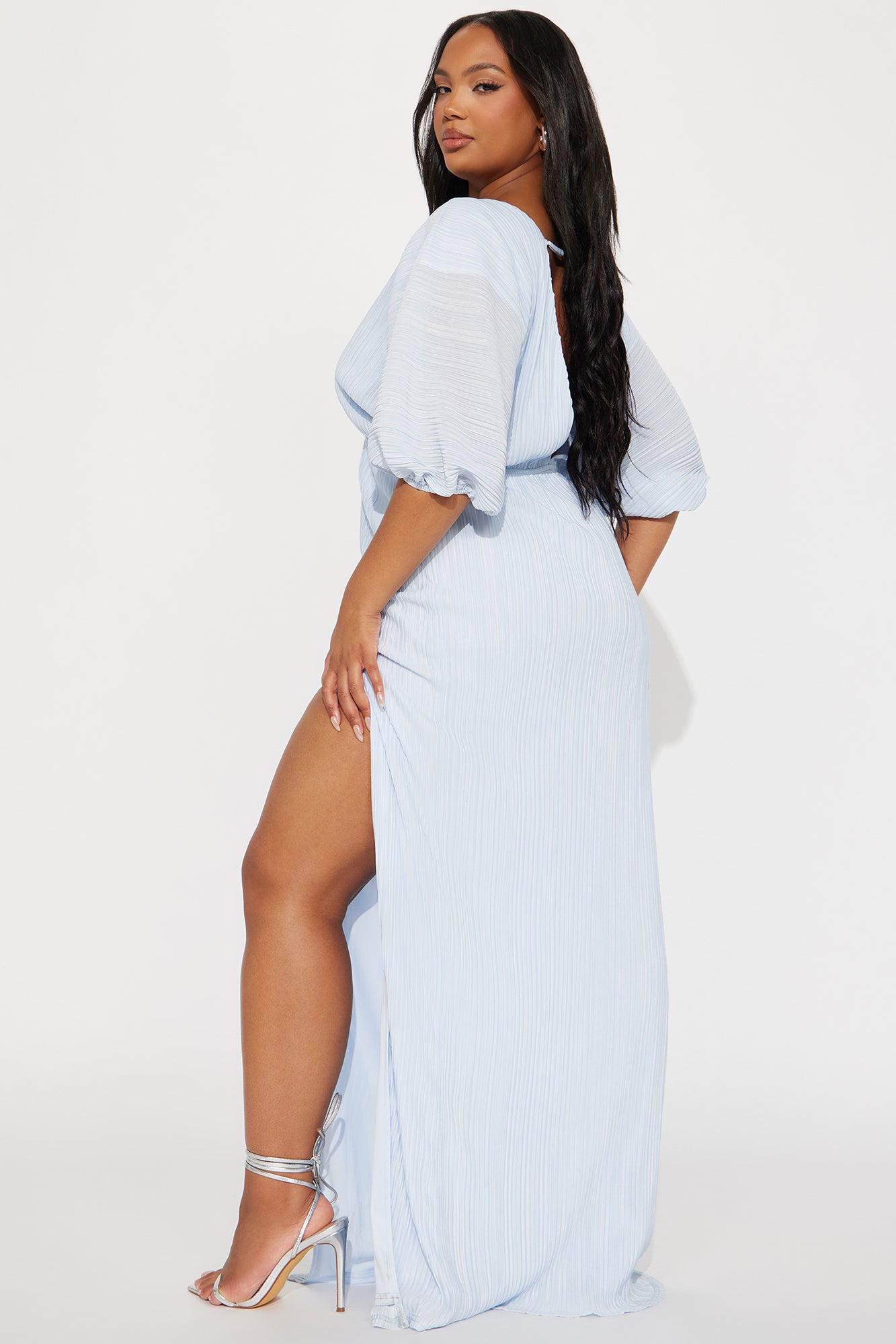 Paloma Pleated Maxi Dress - Light Blue