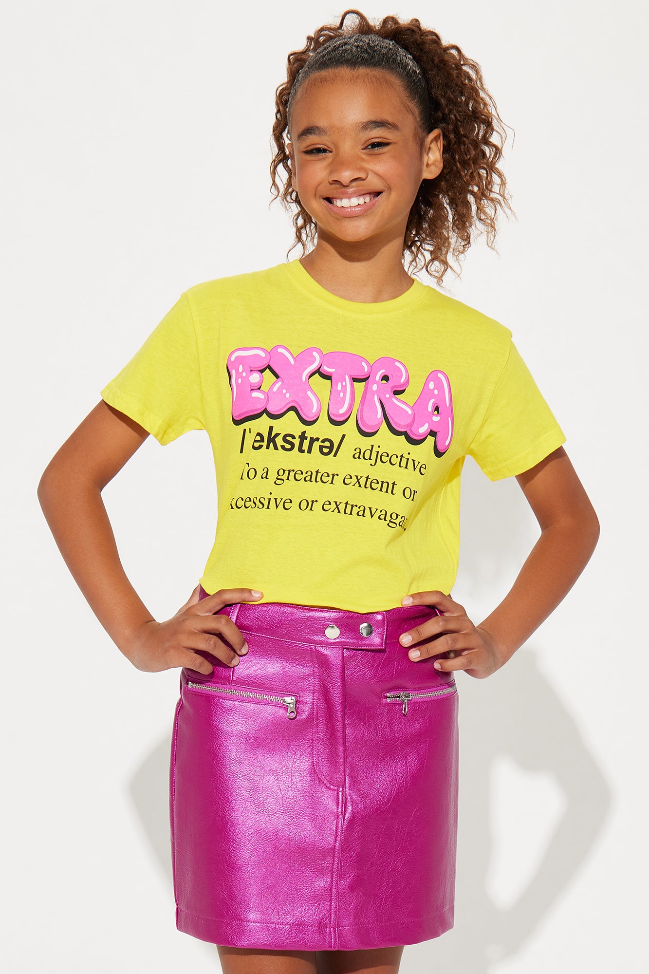 Mini Define Extra Short Sleeve Tee - Yellow