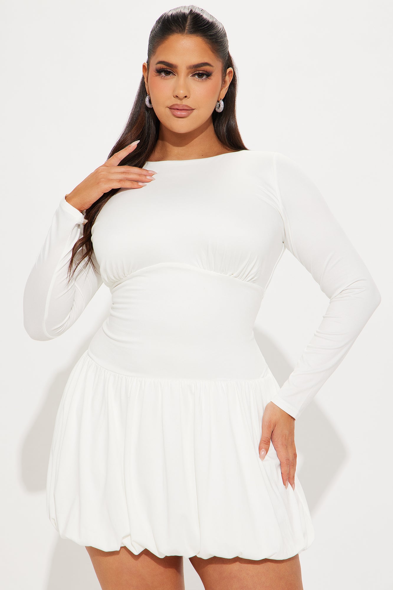 Sweet Trip Bubble Mini Dress - White