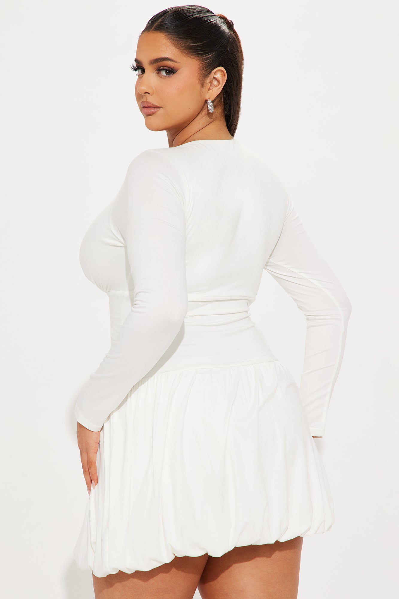 Sweet Trip Bubble Mini Dress - White