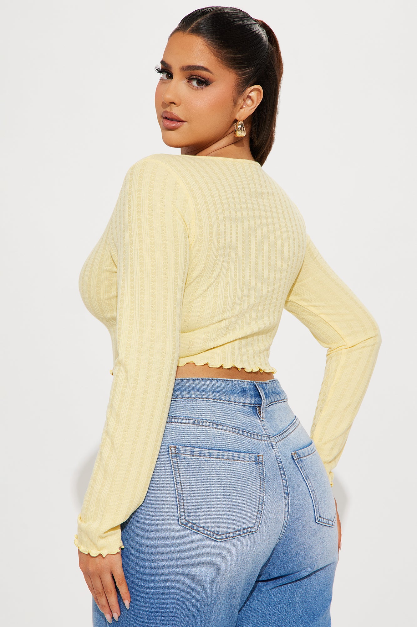 I Heart You Long Sleeve Top - Butter Yellow