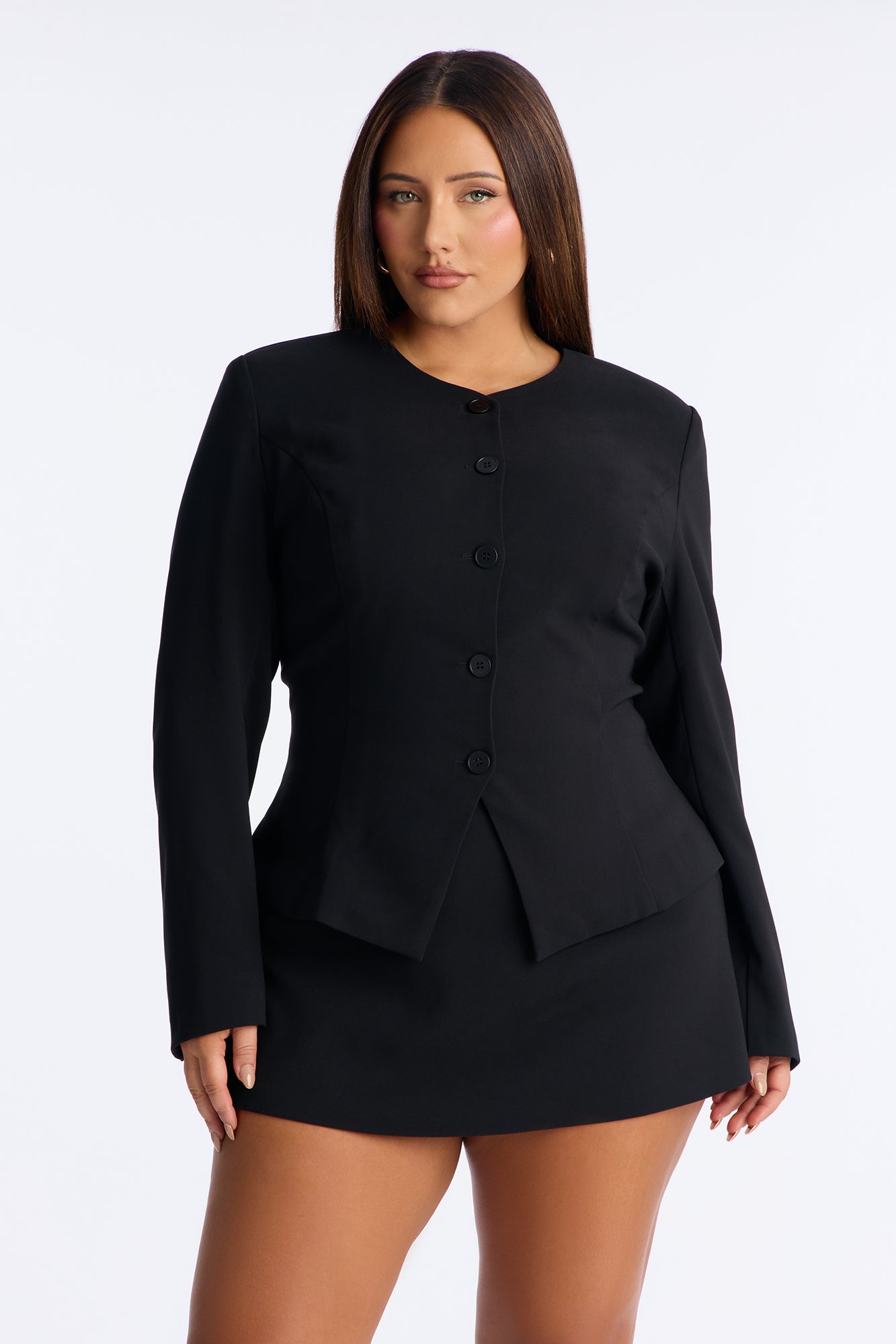 Amaya Blazer Skort Set - Black
