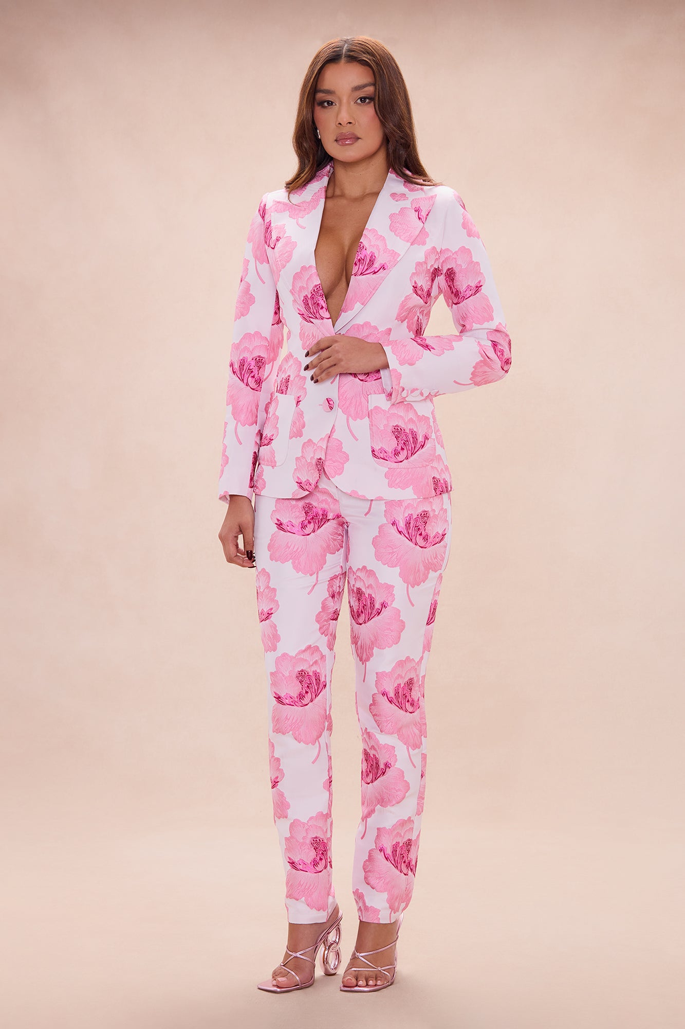 Primrose Blazer Jacquard Set - Pink/combo