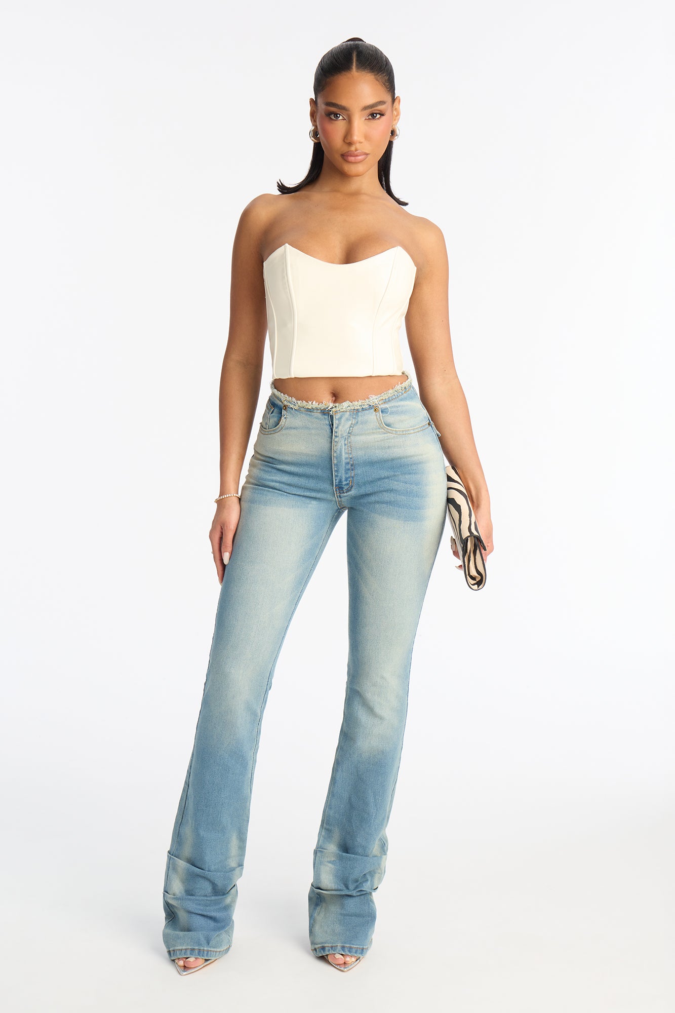 On Your Mind Stretch Bootcut Jeans - Medium Blue Wash