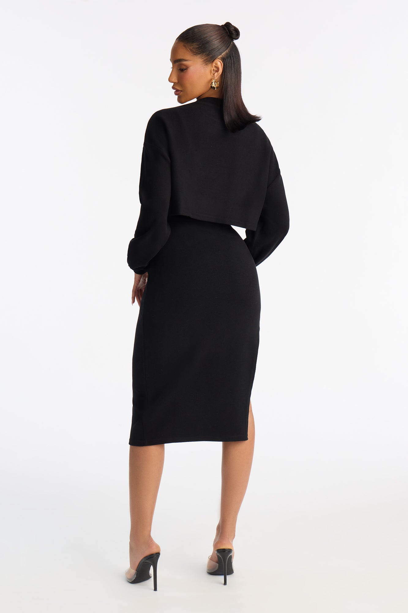 Cloud Nine Midi Dress Set - Black