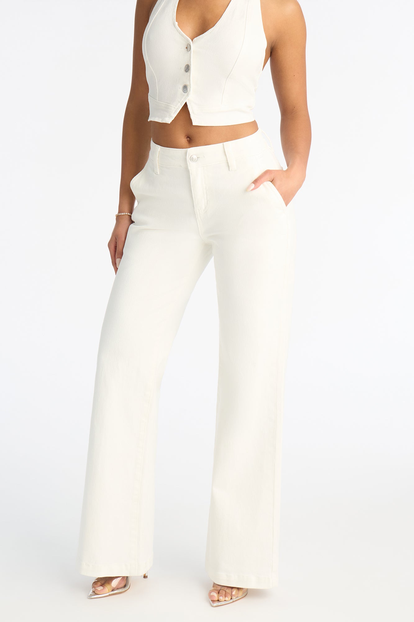 Delusional Drop Waist Jeans - White