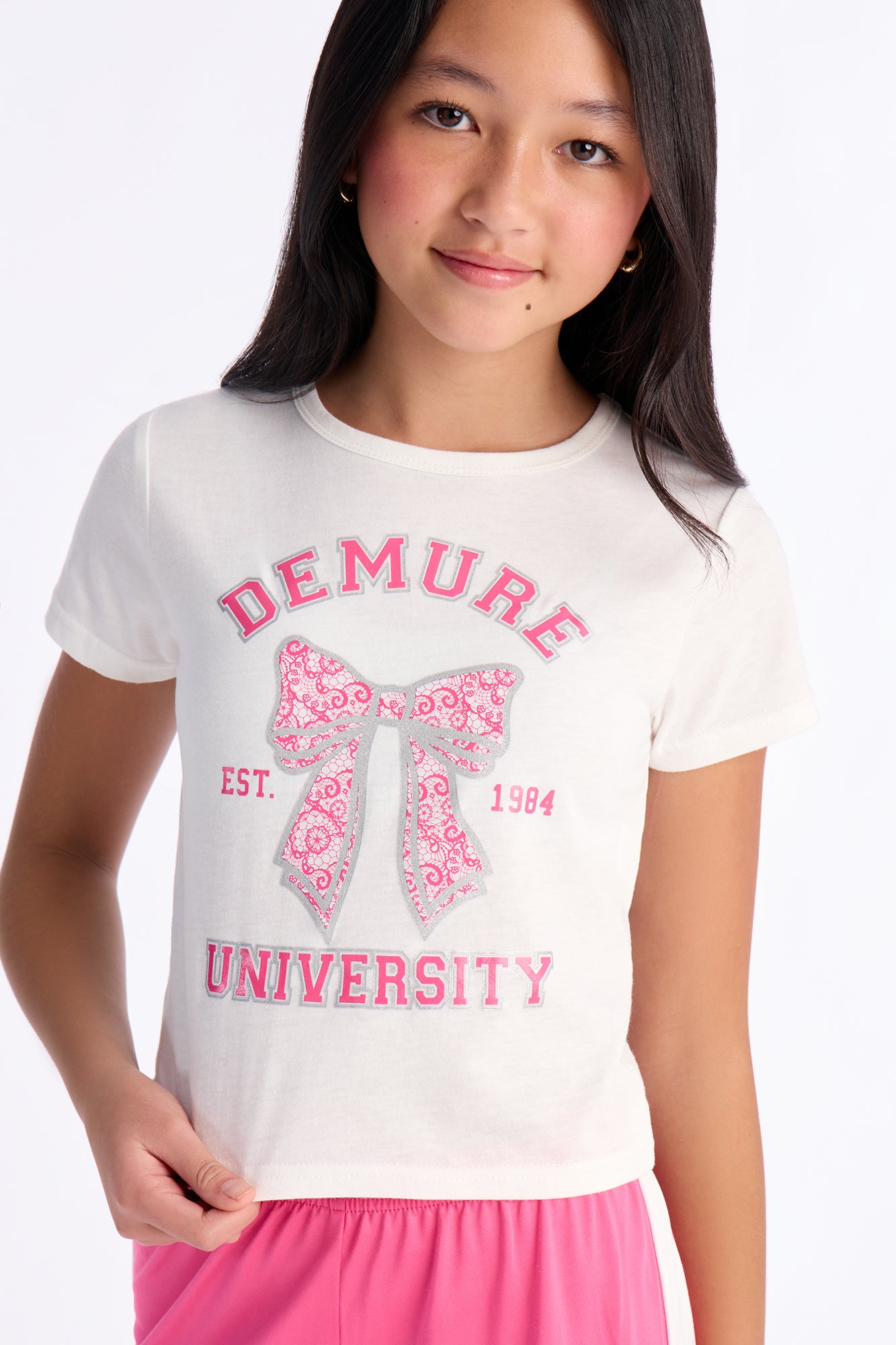 Mini Demure University Pant Set - Pink/combo