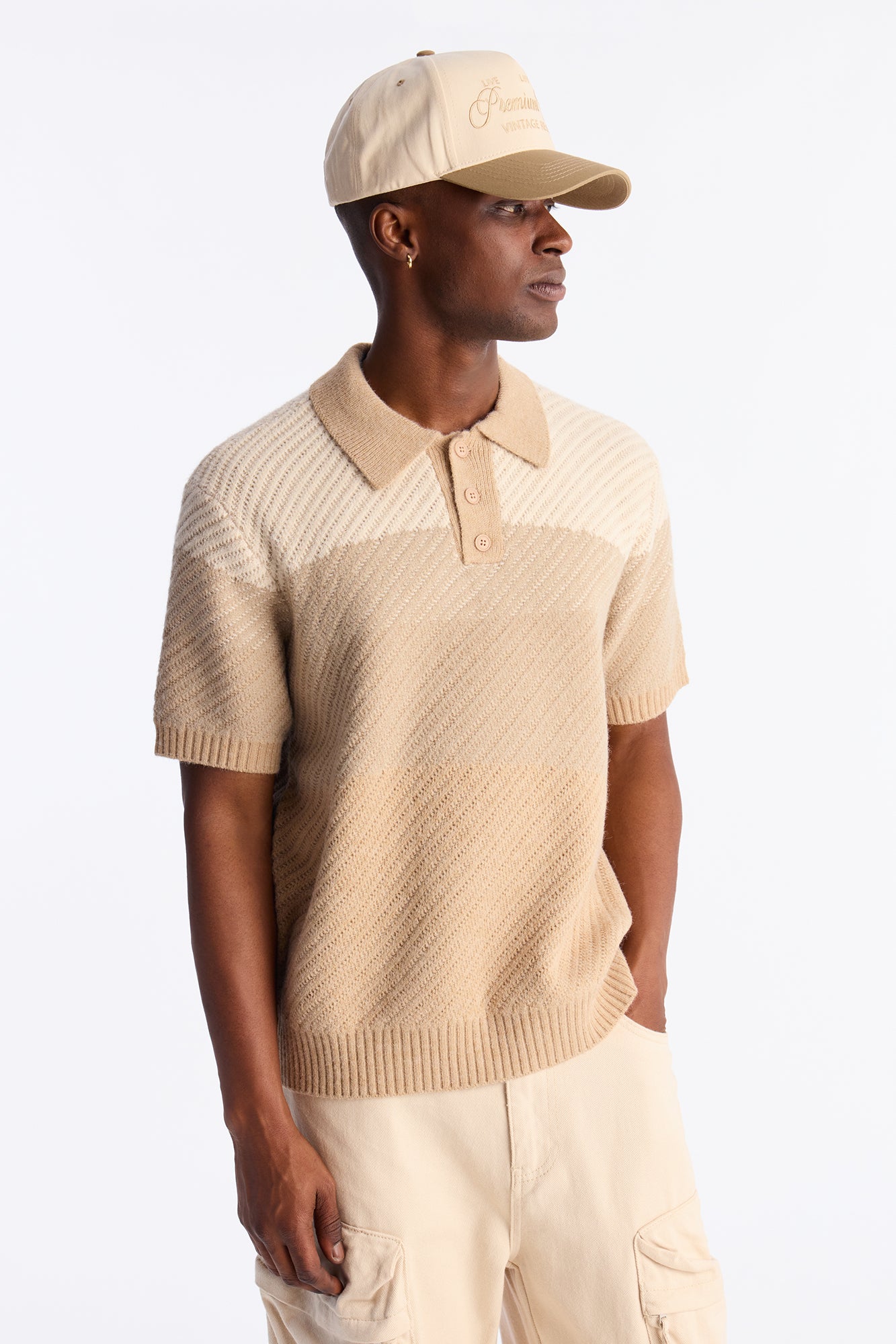 Atwater Sweater Polo - Tan