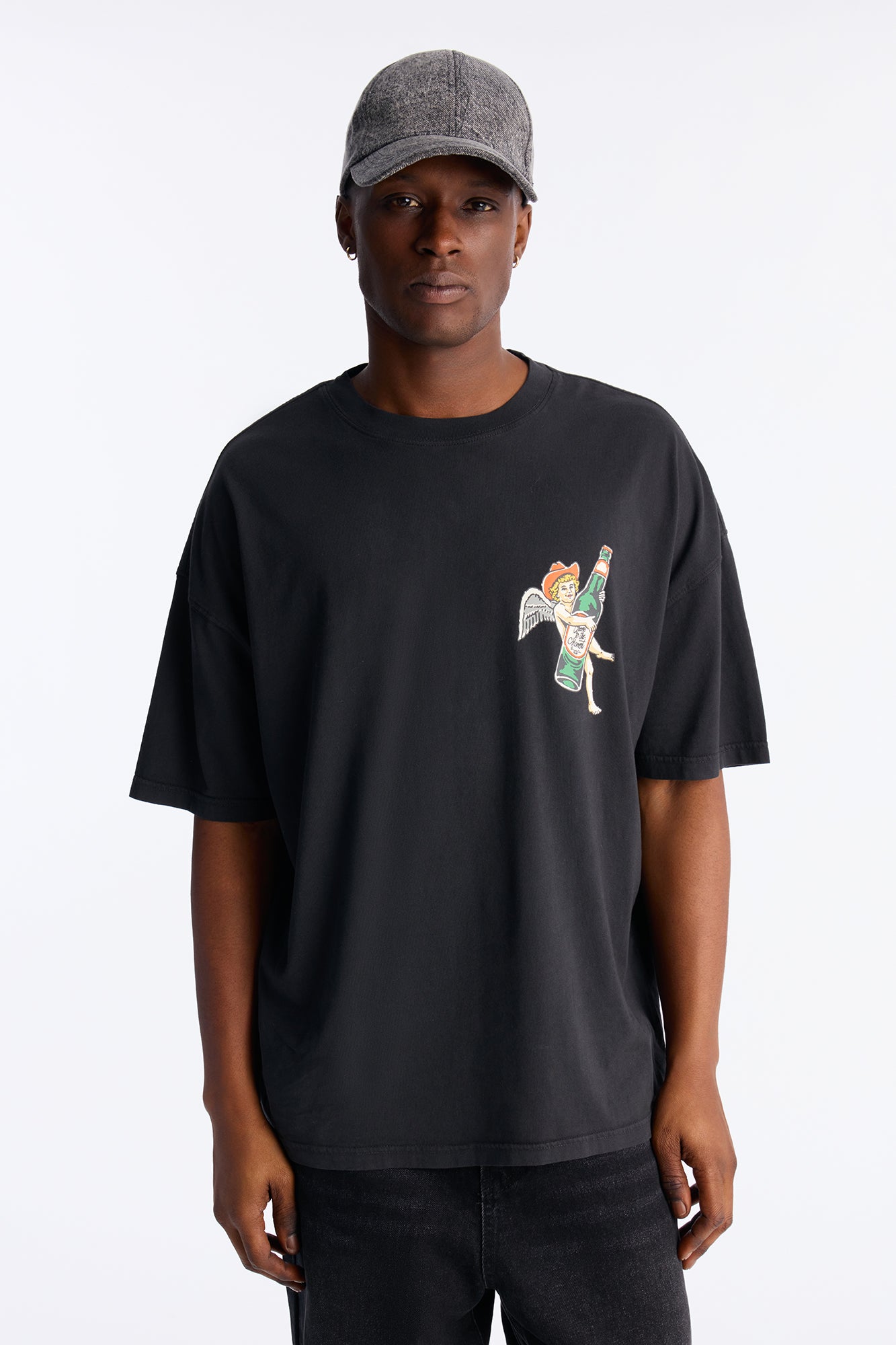 Let The Good Times Flow Oversized Short Sleeve Tee - Black Wash