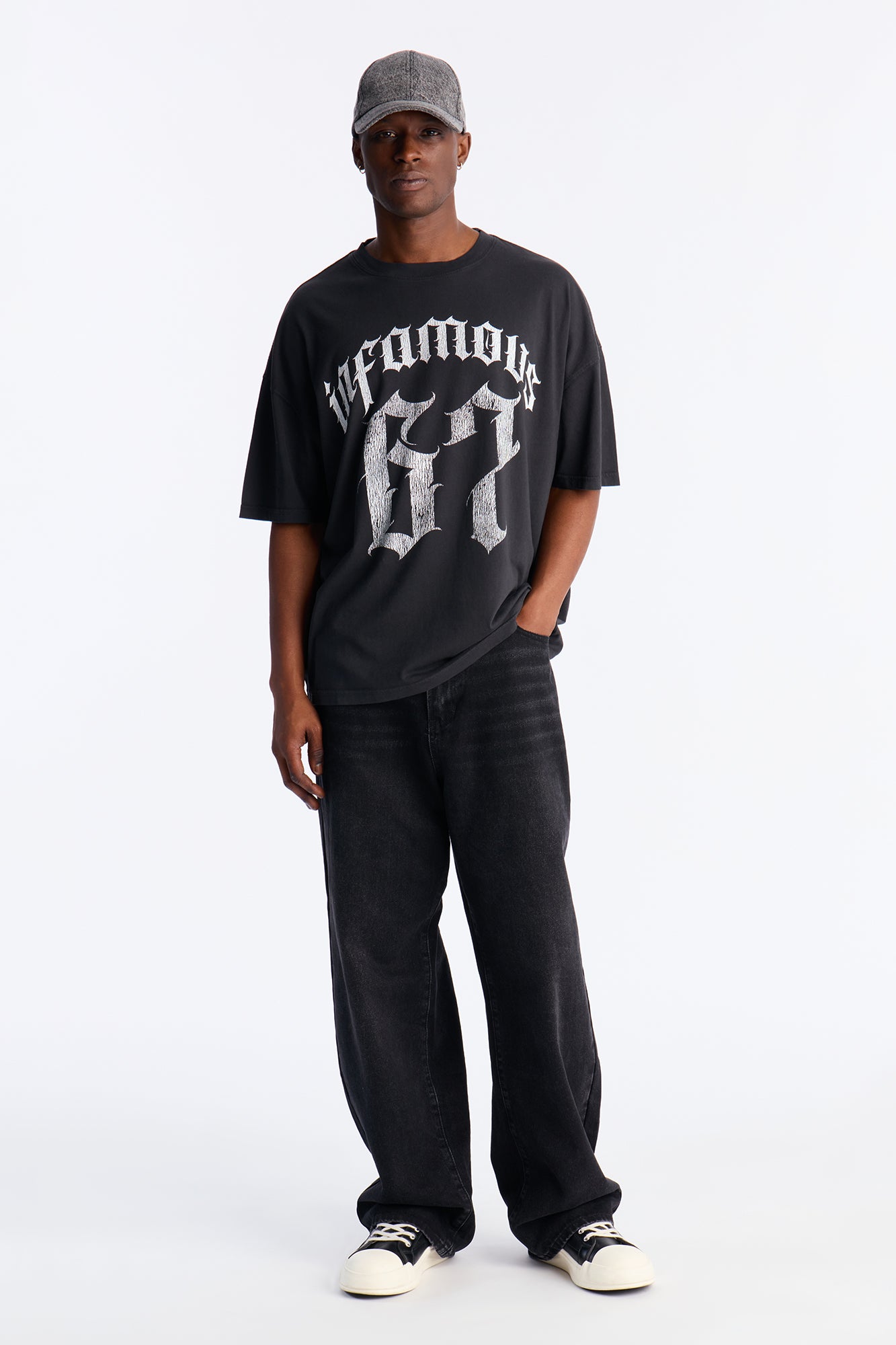 Infamous Team Oversized Short Sleeve Tee - Black Wash