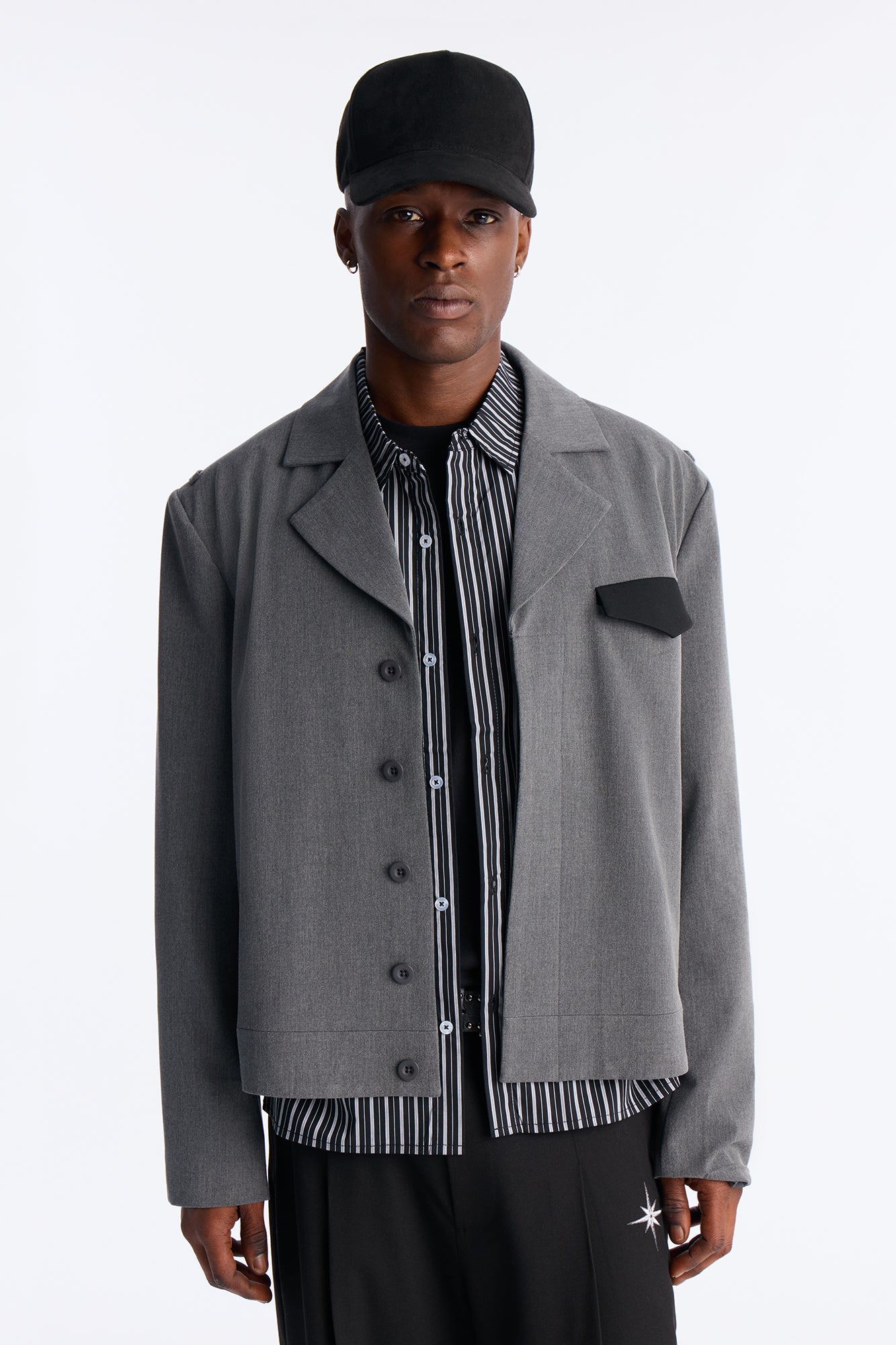Merged Worlds Detailed Jacket - Charcoal