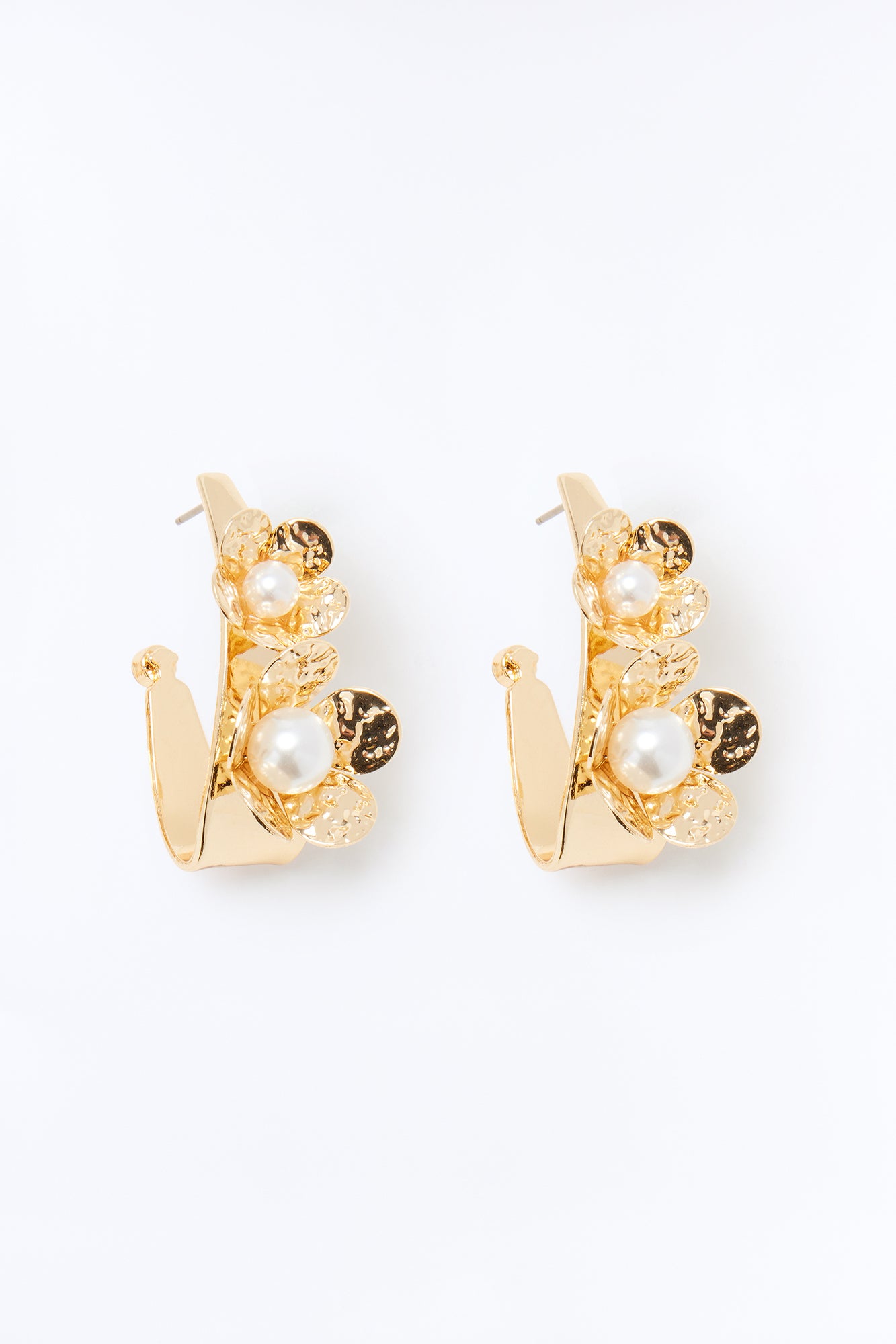Fullest Bloom Floral Drop Earrings - Gold