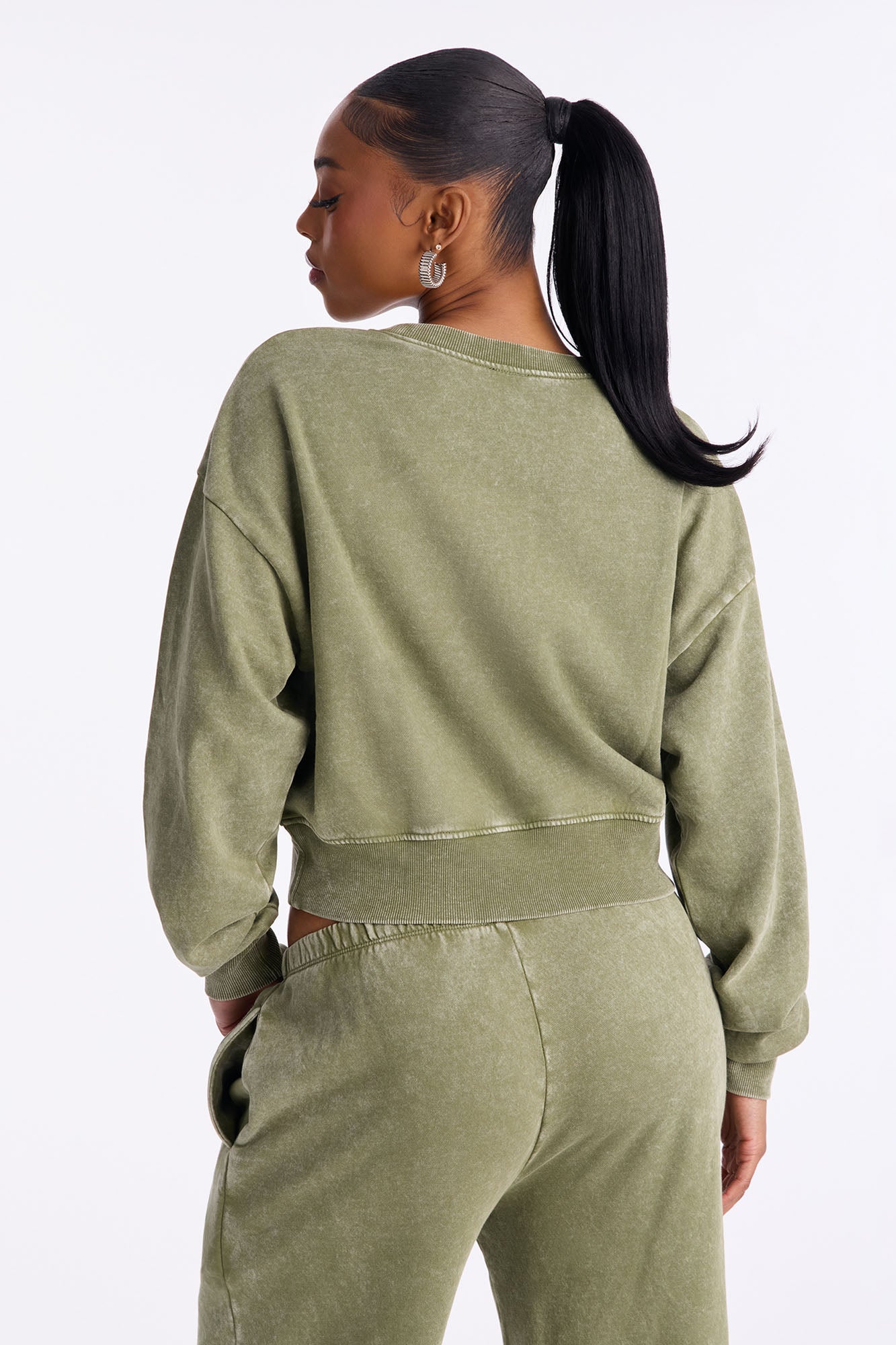 DEF Leppard Washed Sweatshirt - Olive