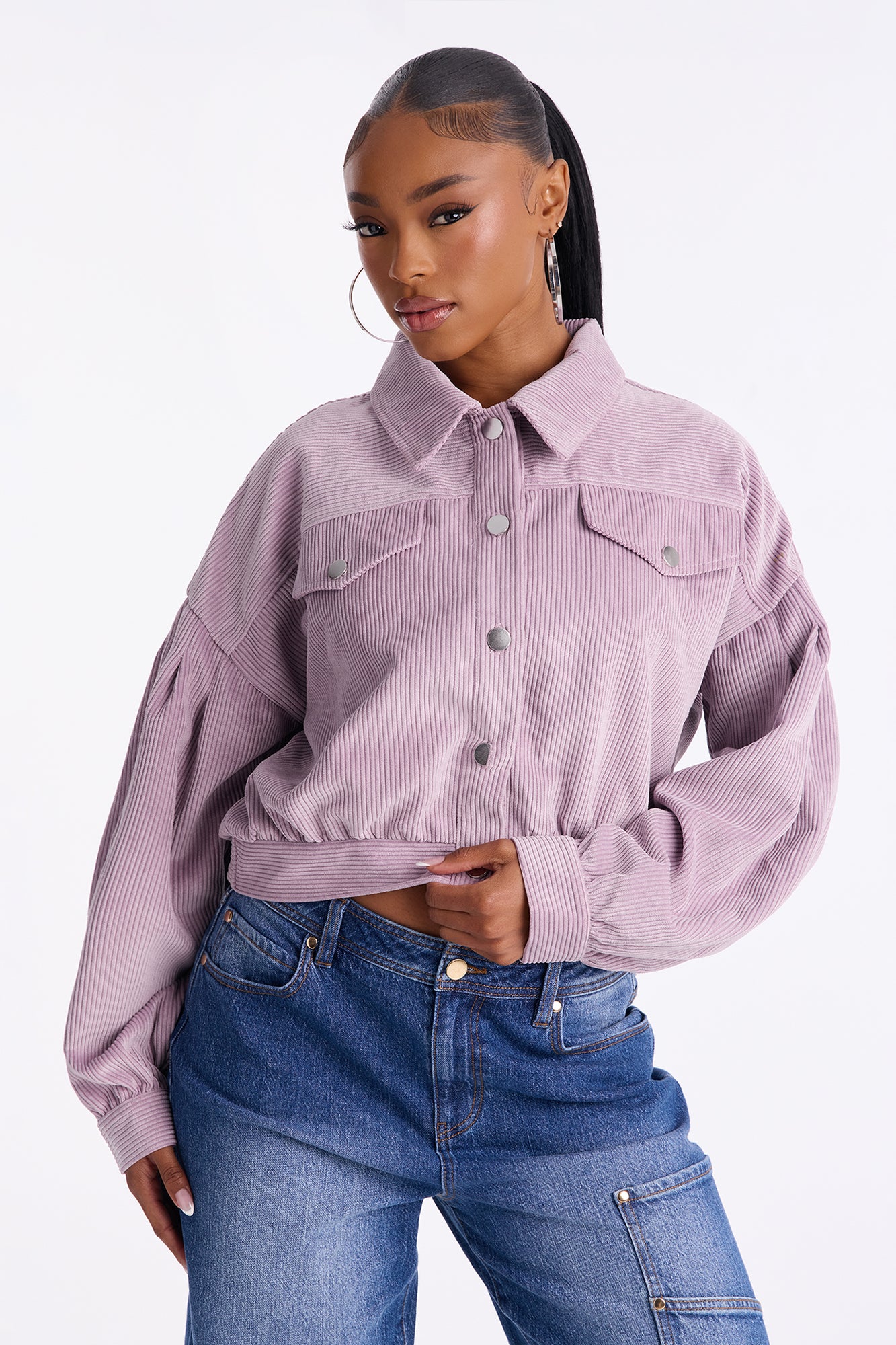 Road Tripping Corduroy Jacket - Lilac