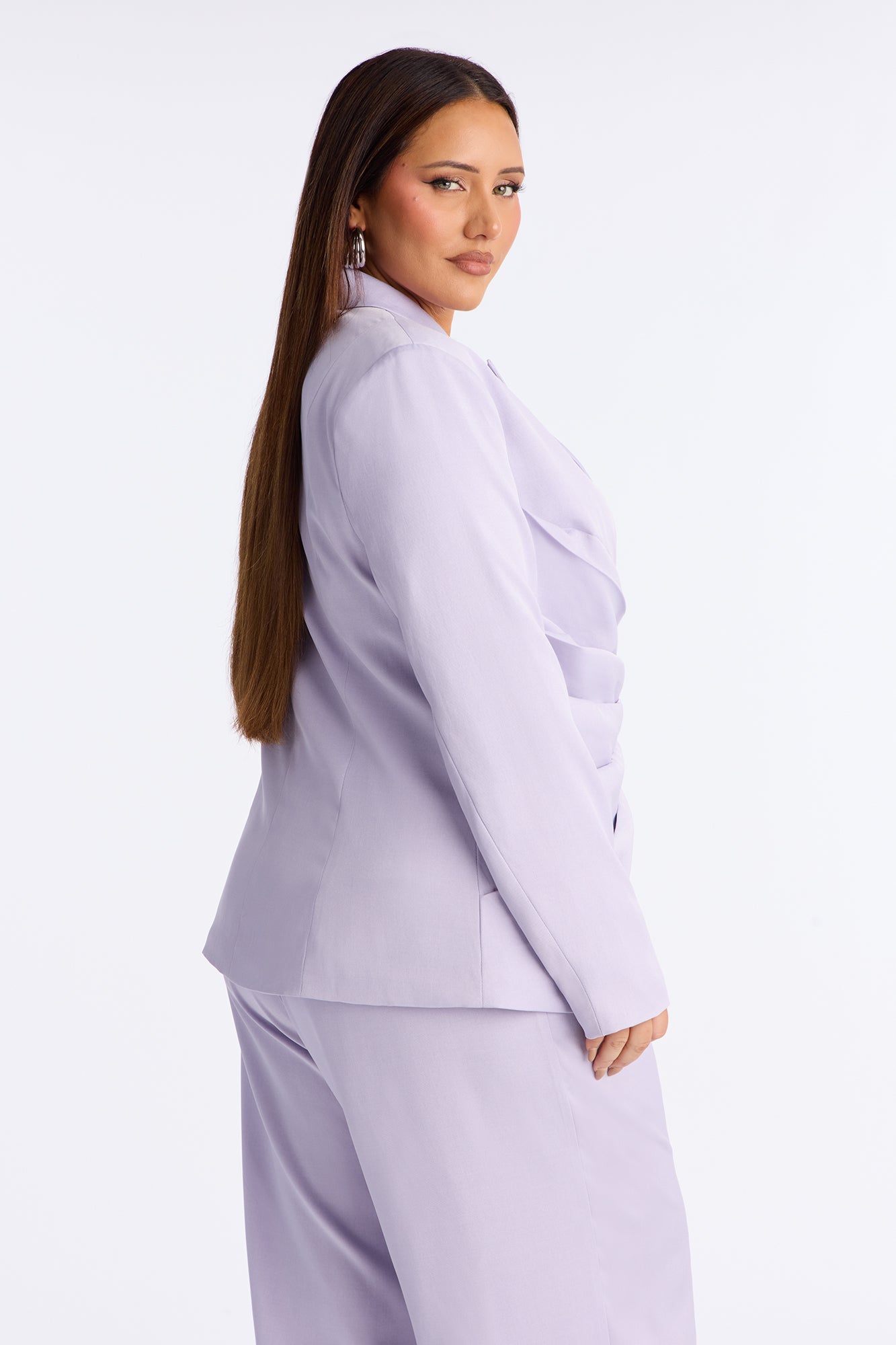 Dusk Till Dawn Ruched Blazer - Lilac