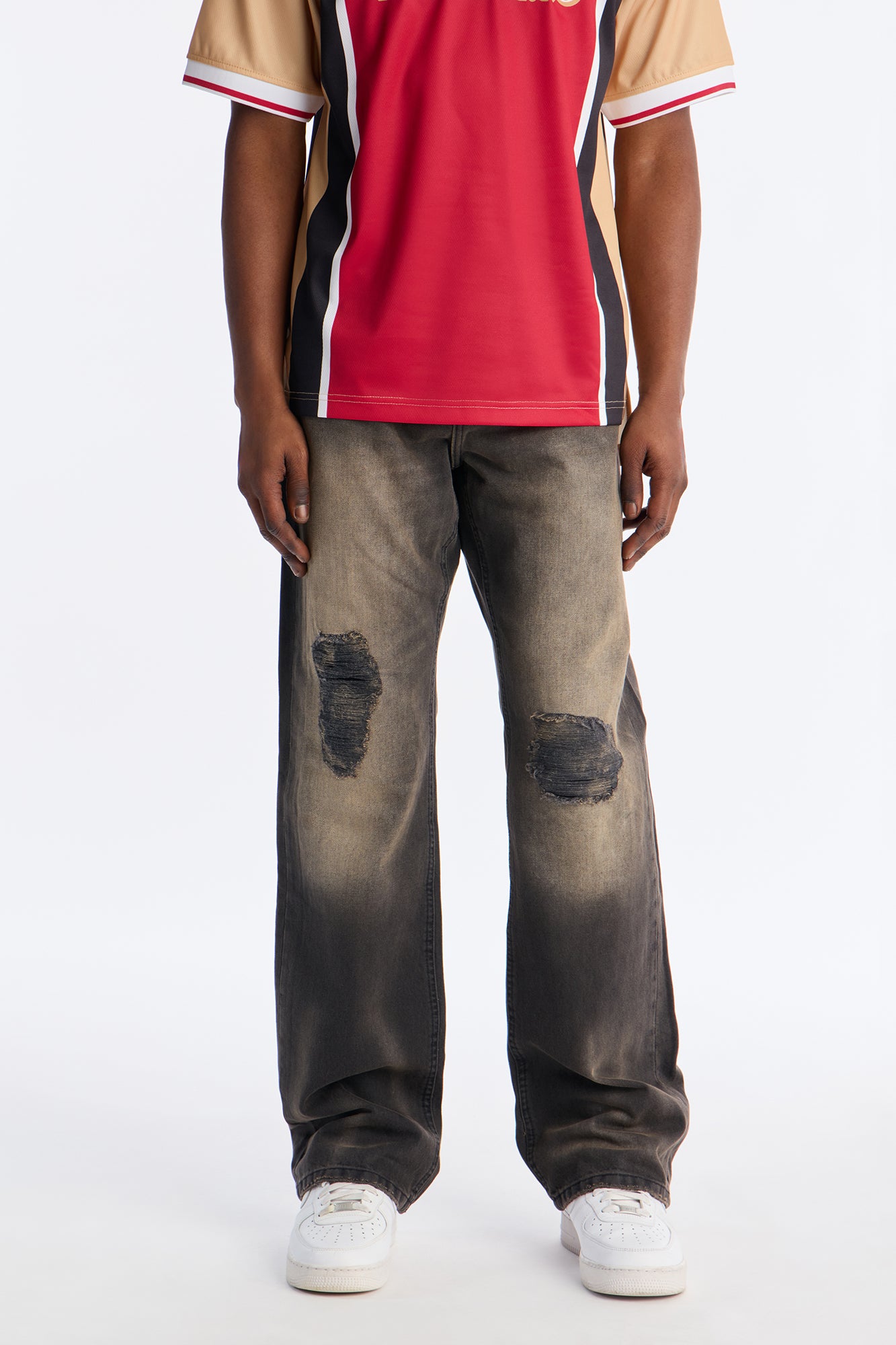Stacked Slim Flare Get A Dose Distressed Jean - Black Wash
