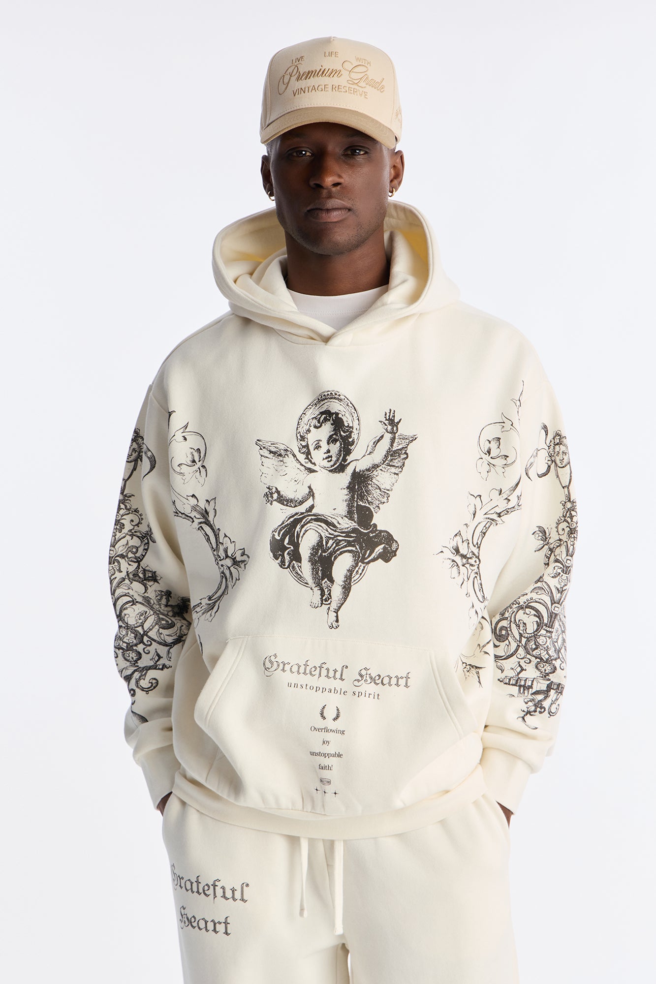Grateful Heart Hoodie - Cream