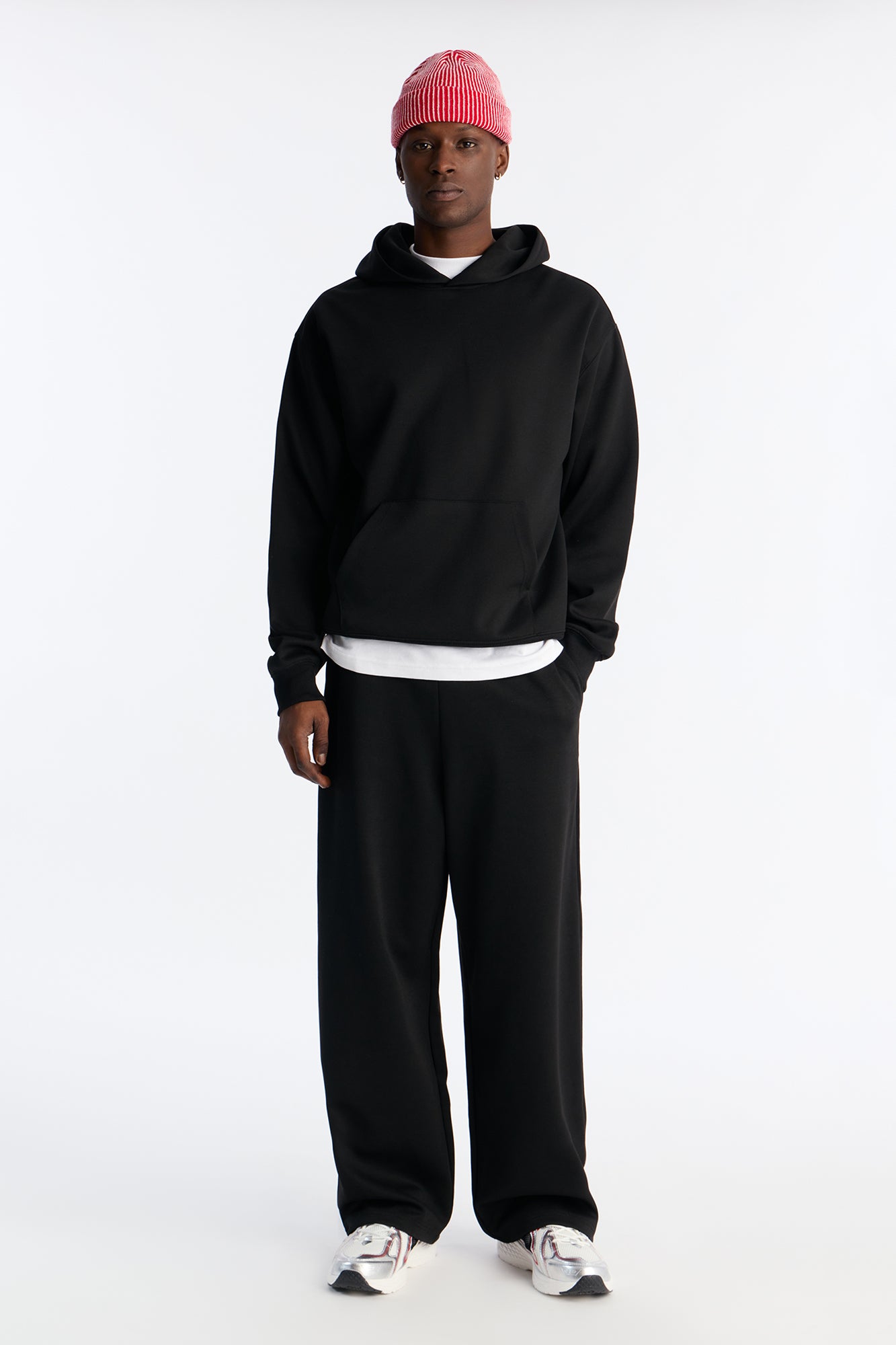 Structured Fleece Hoodie - Black