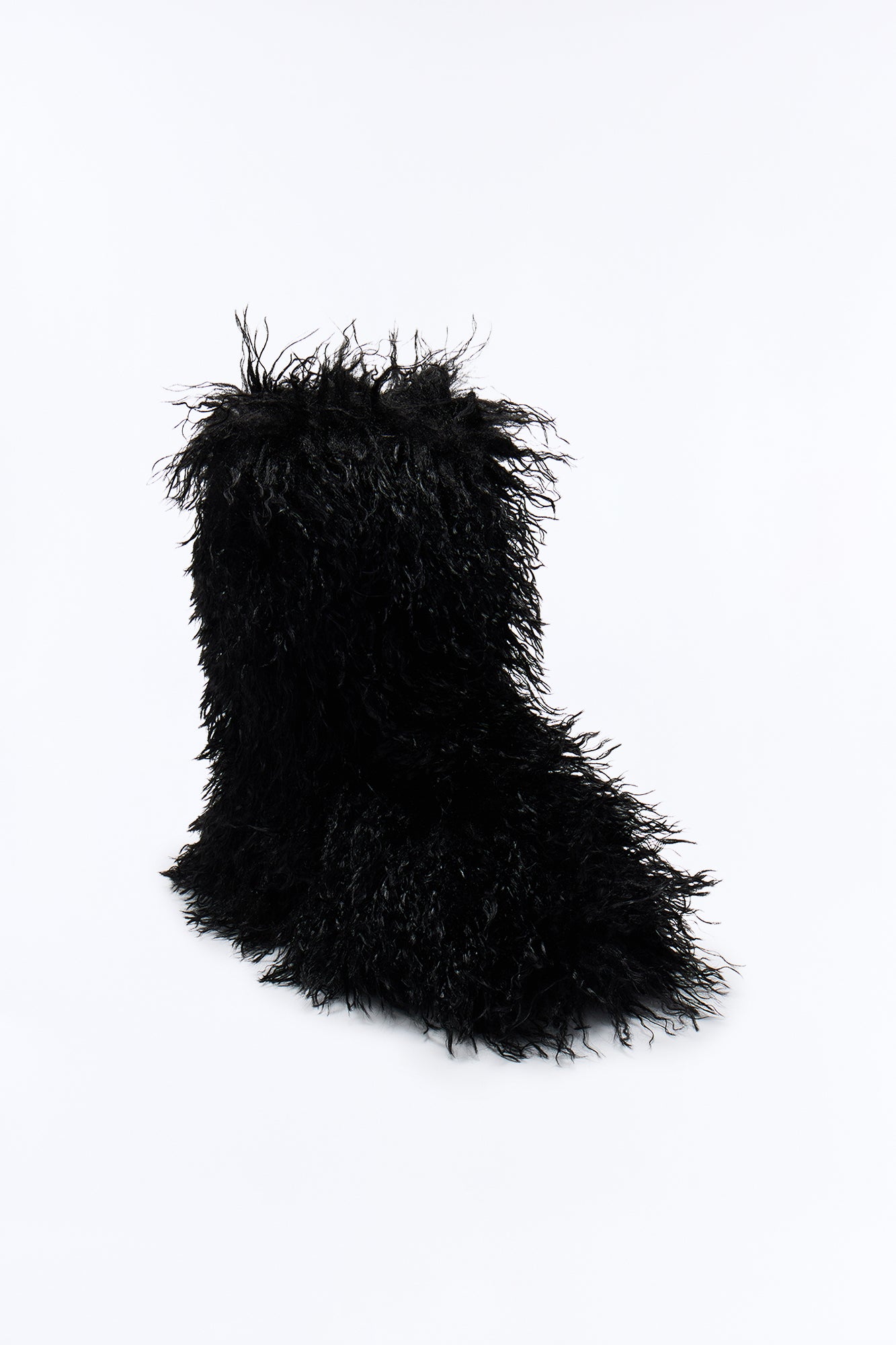 Freeze Faux Fur Booties - Black