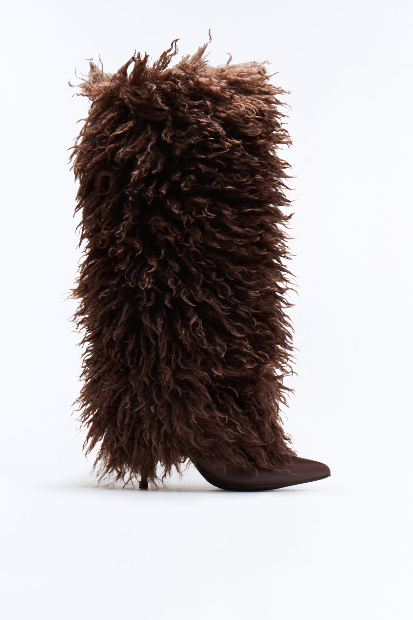 Chantel Faux Fur Knee High Boots - Chocolate