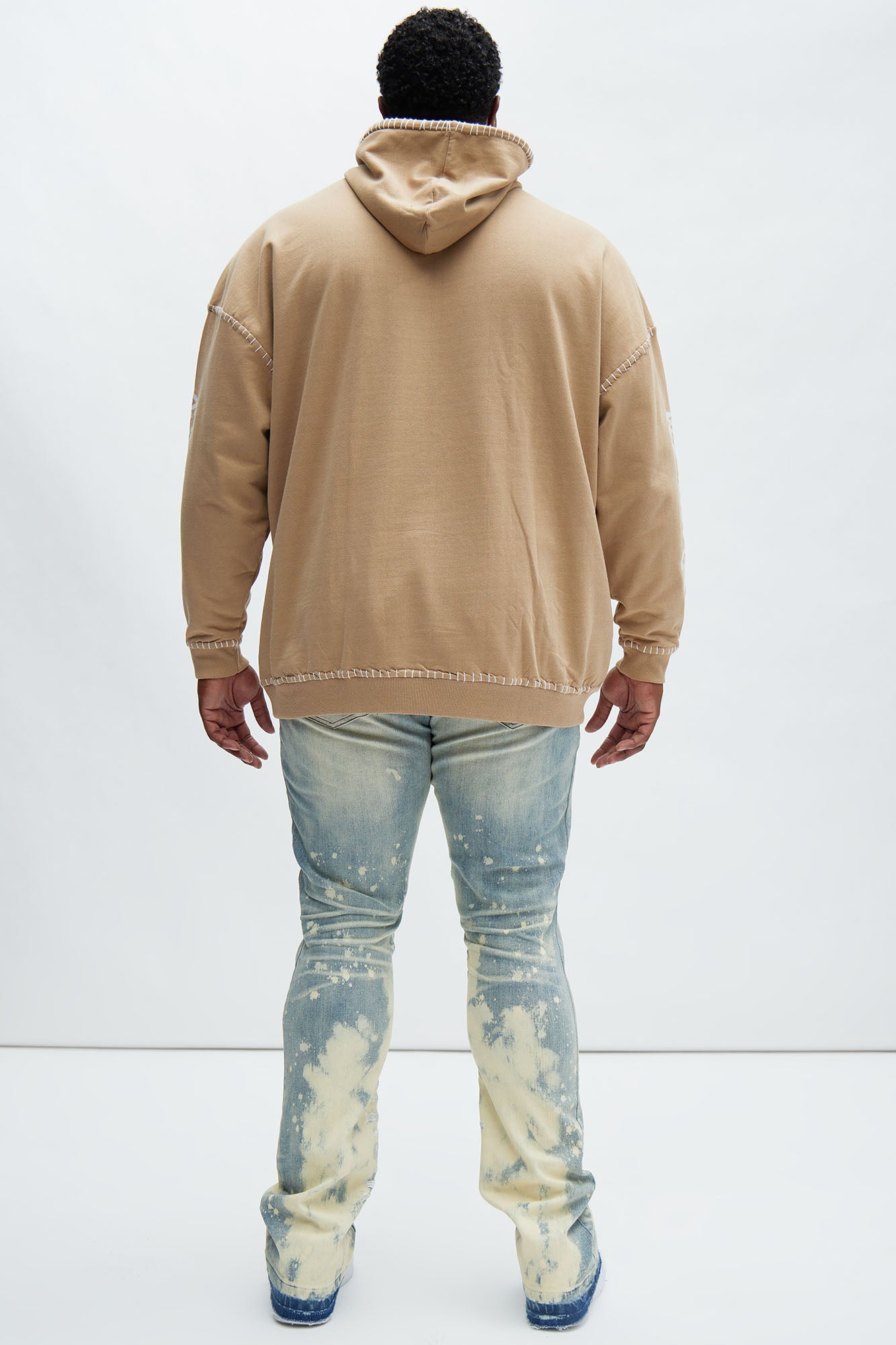 See It Through Bleached Stacked Skinny Flare Jeans - Light Wash