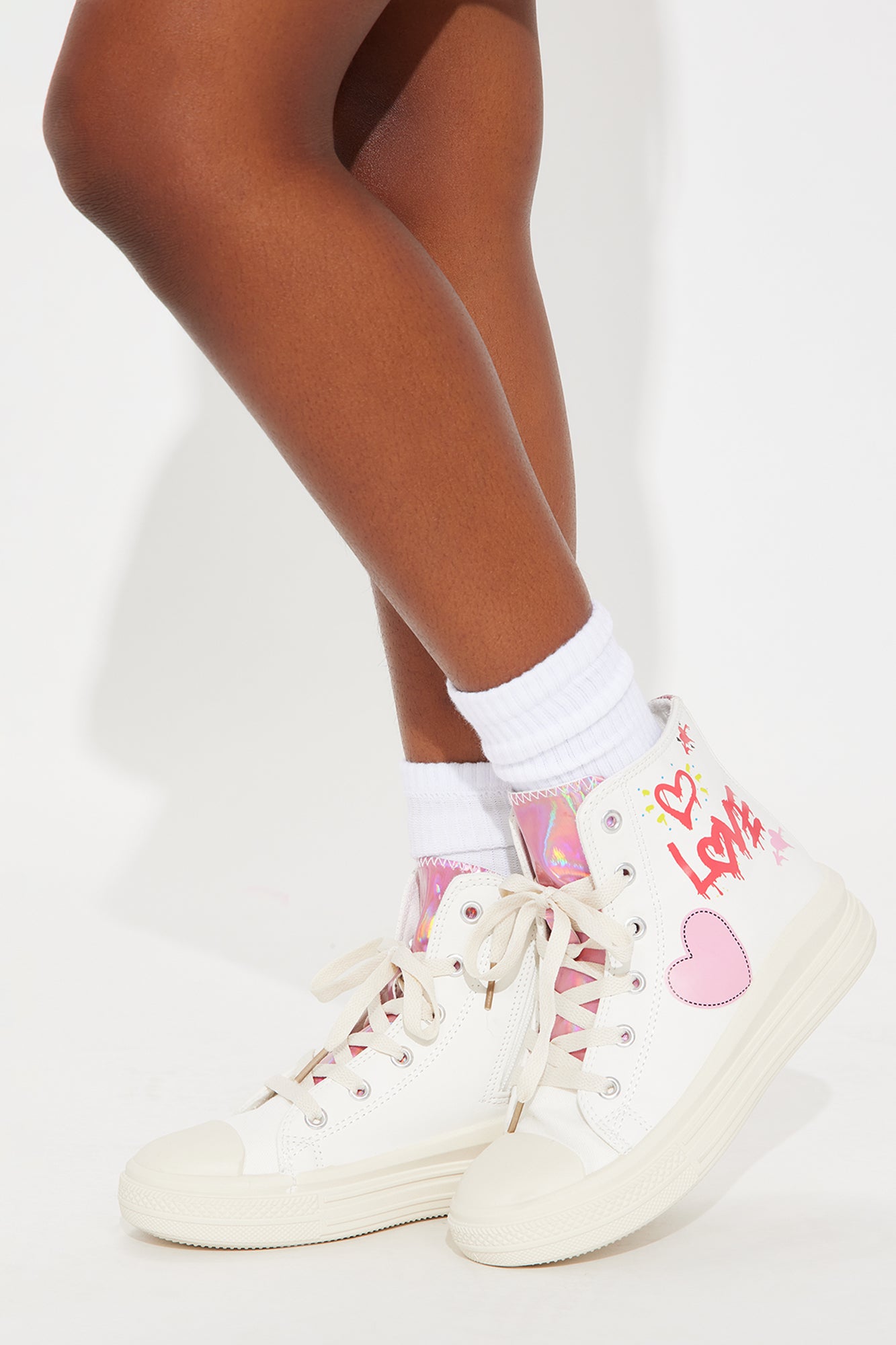 Mini Wendy High Top Sneaker - White
