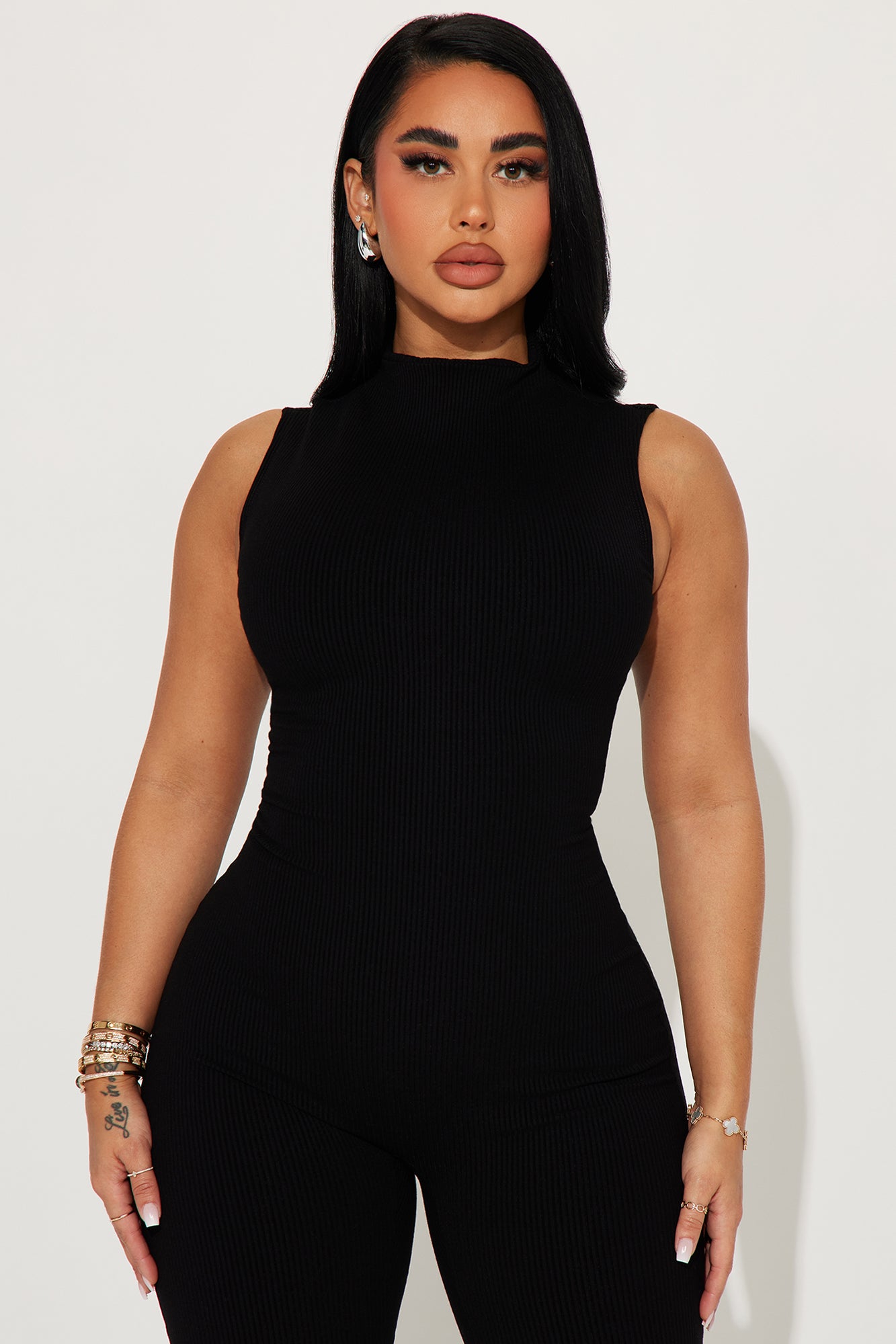 Amber Snatched Flare Jumpsuit - Black