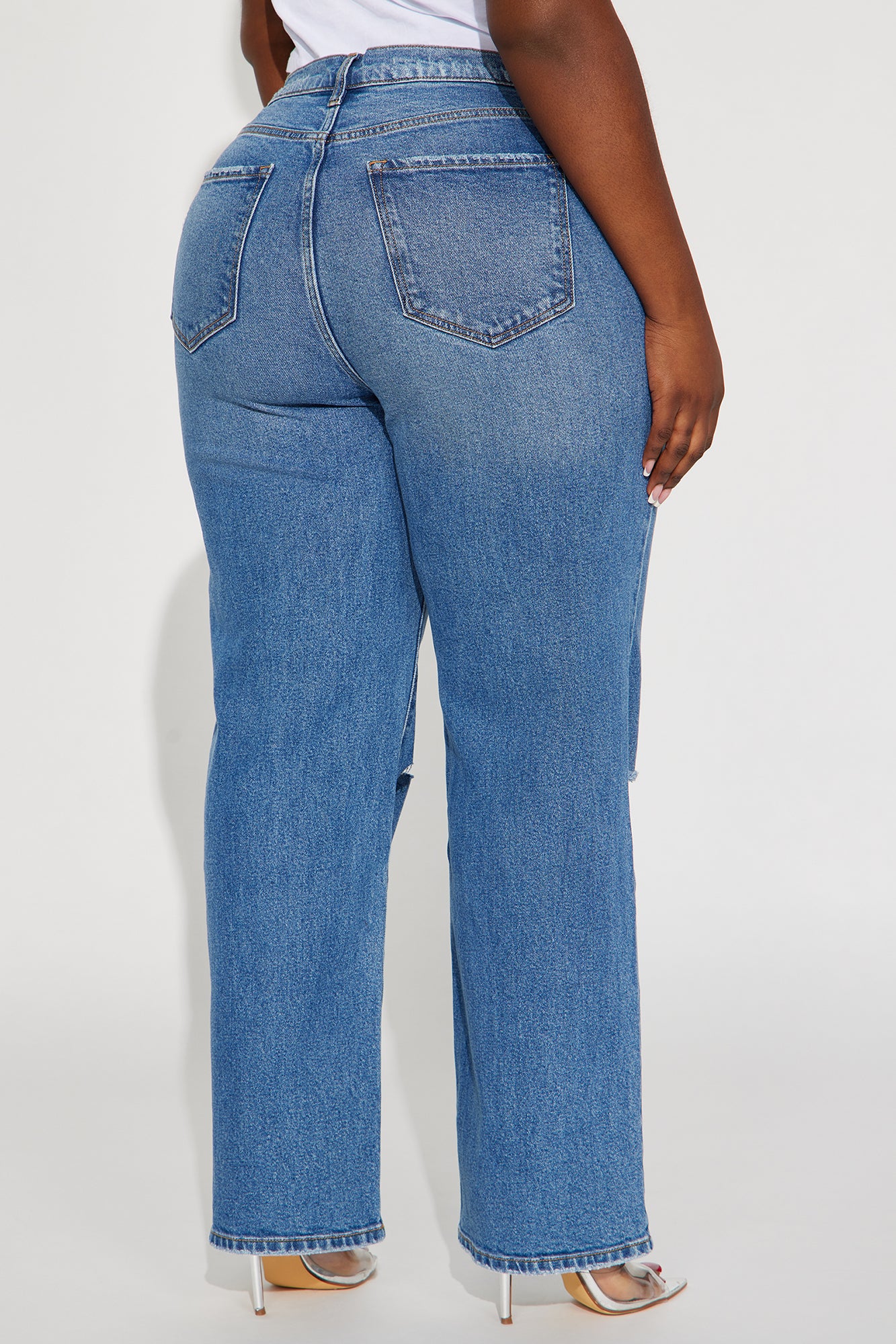 Cut Above The Rest Ripped Straight Leg Jeans - Medium Wash