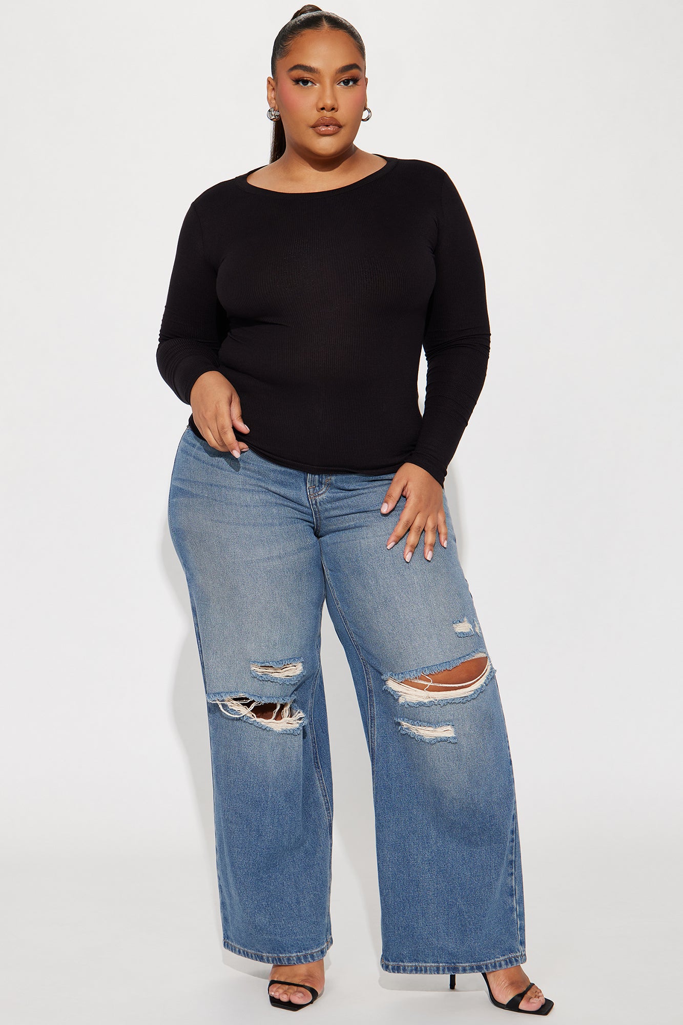 Jesse Ribbed Top - Black