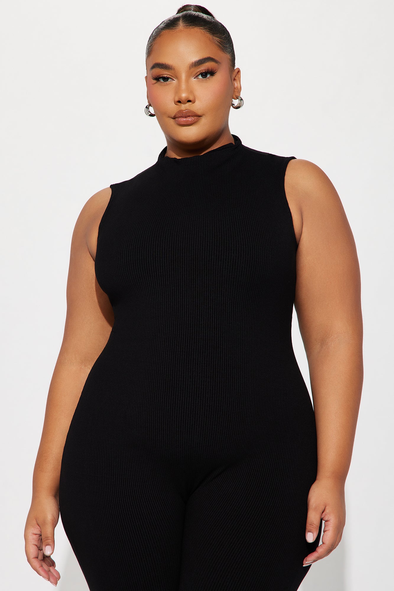 Amber Snatched Flare Jumpsuit - Black