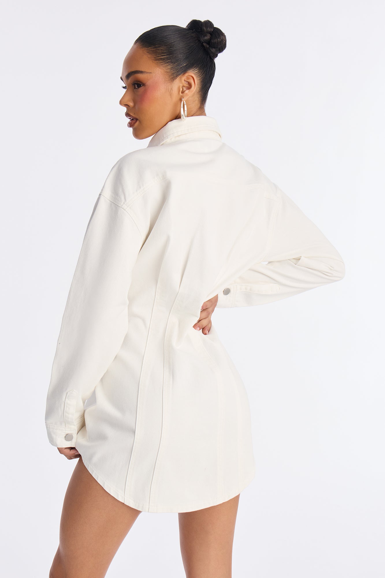 Alessandra Denim Mini Dress - White