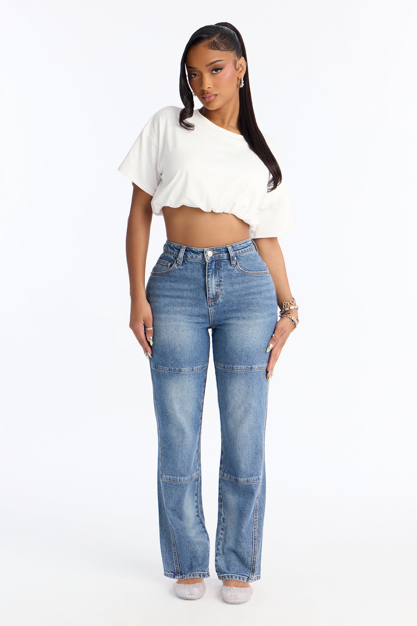 Home Is My Mom Stretch Jeans - Medium Wash
