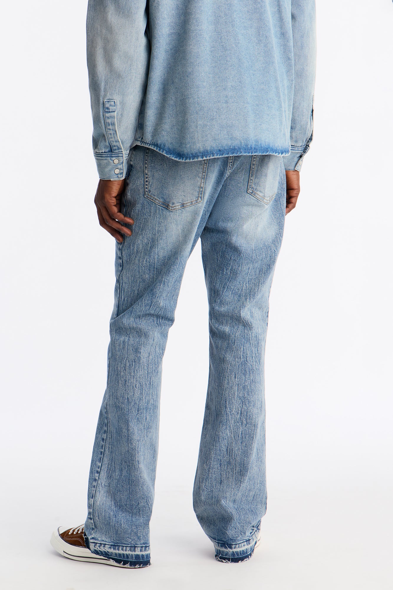 Stacked Skinny Flare Vault Jean - Light Blue Wash