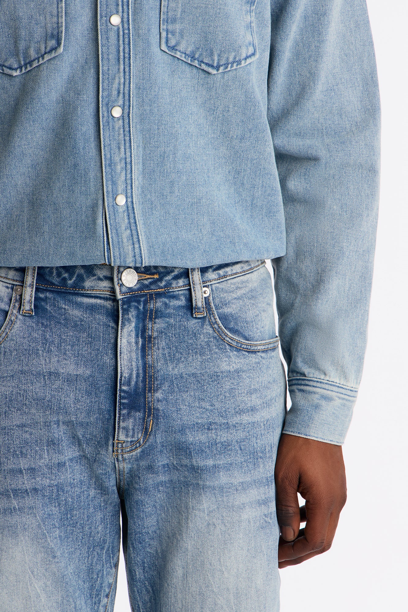 Stacked Skinny Flare Vault Jean - Light Blue Wash