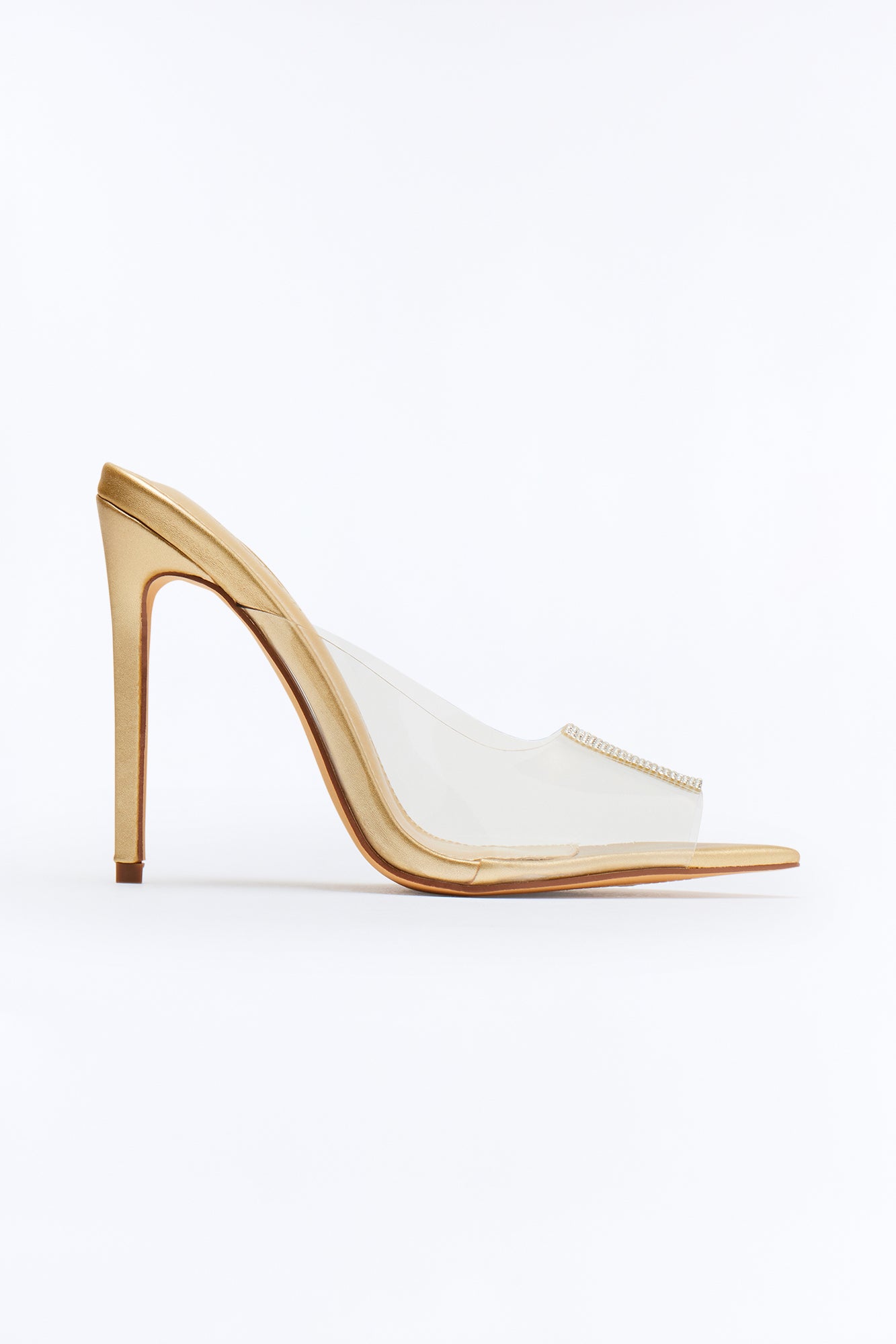 Champagne Nights Clear Heels - Gold