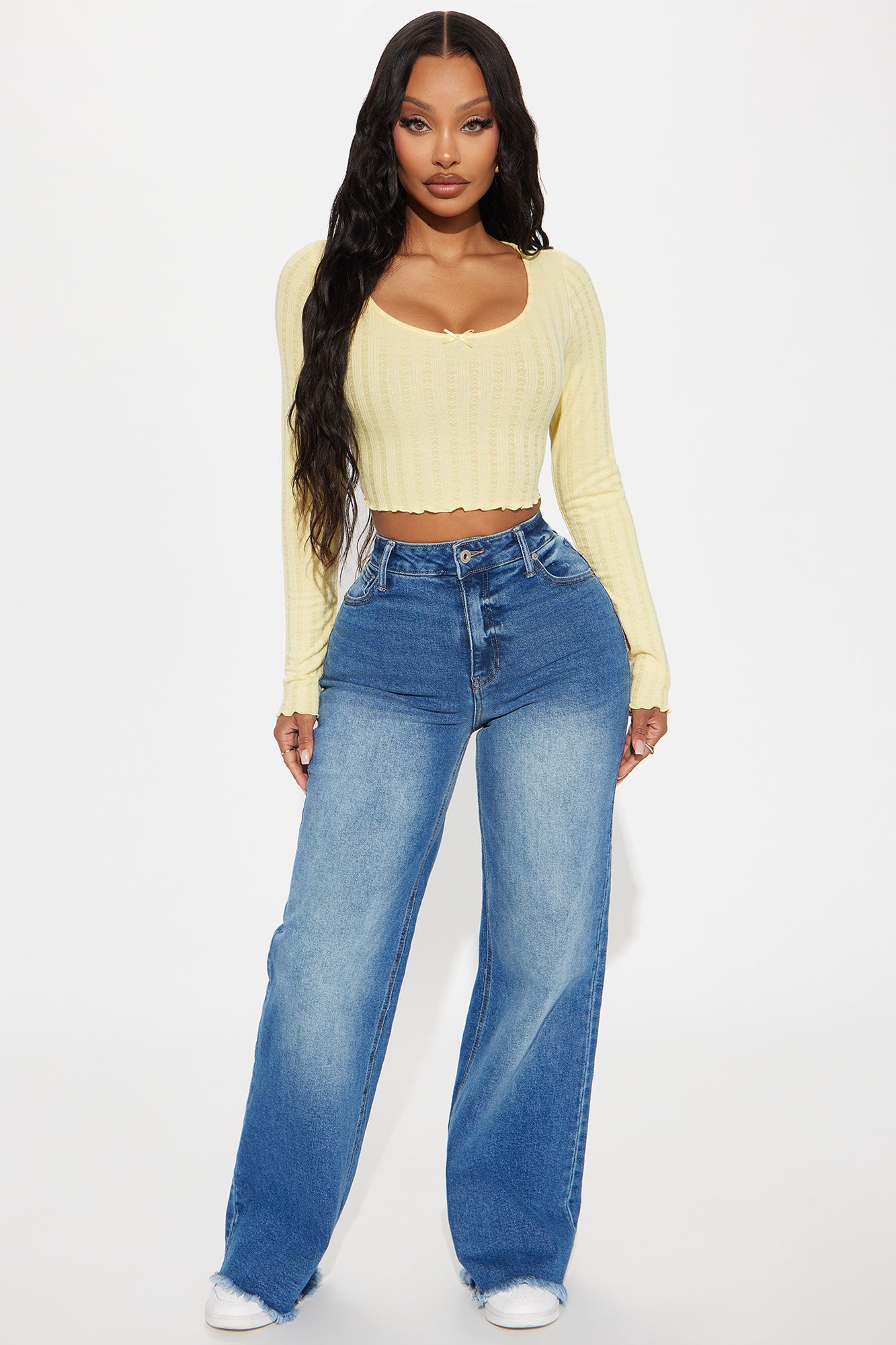 I Heart You Long Sleeve Top - Butter Yellow