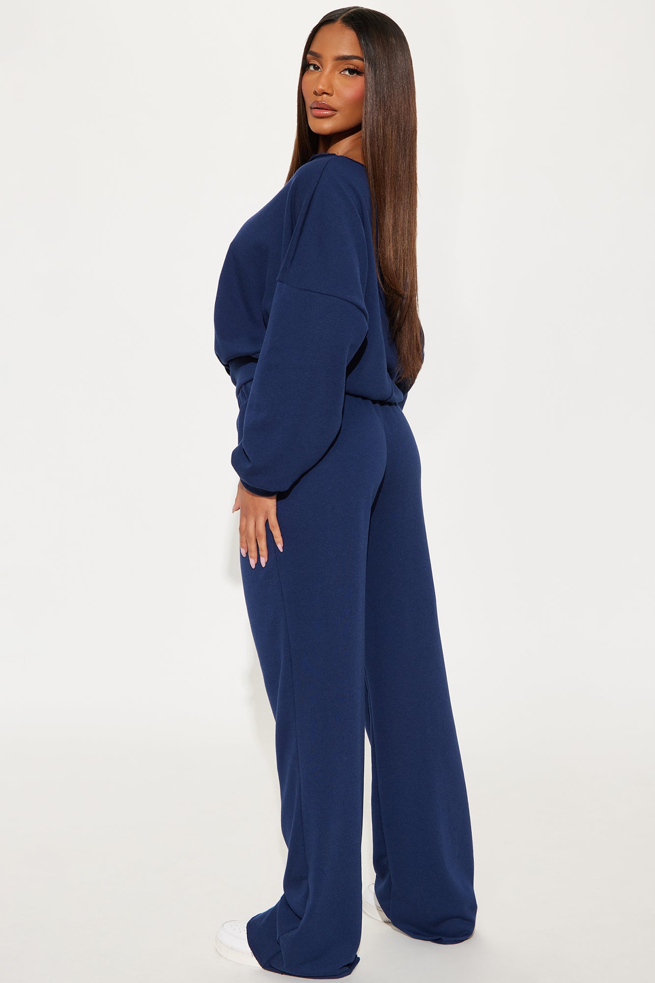 Robyn Off Shoulder Pant Set - Navy