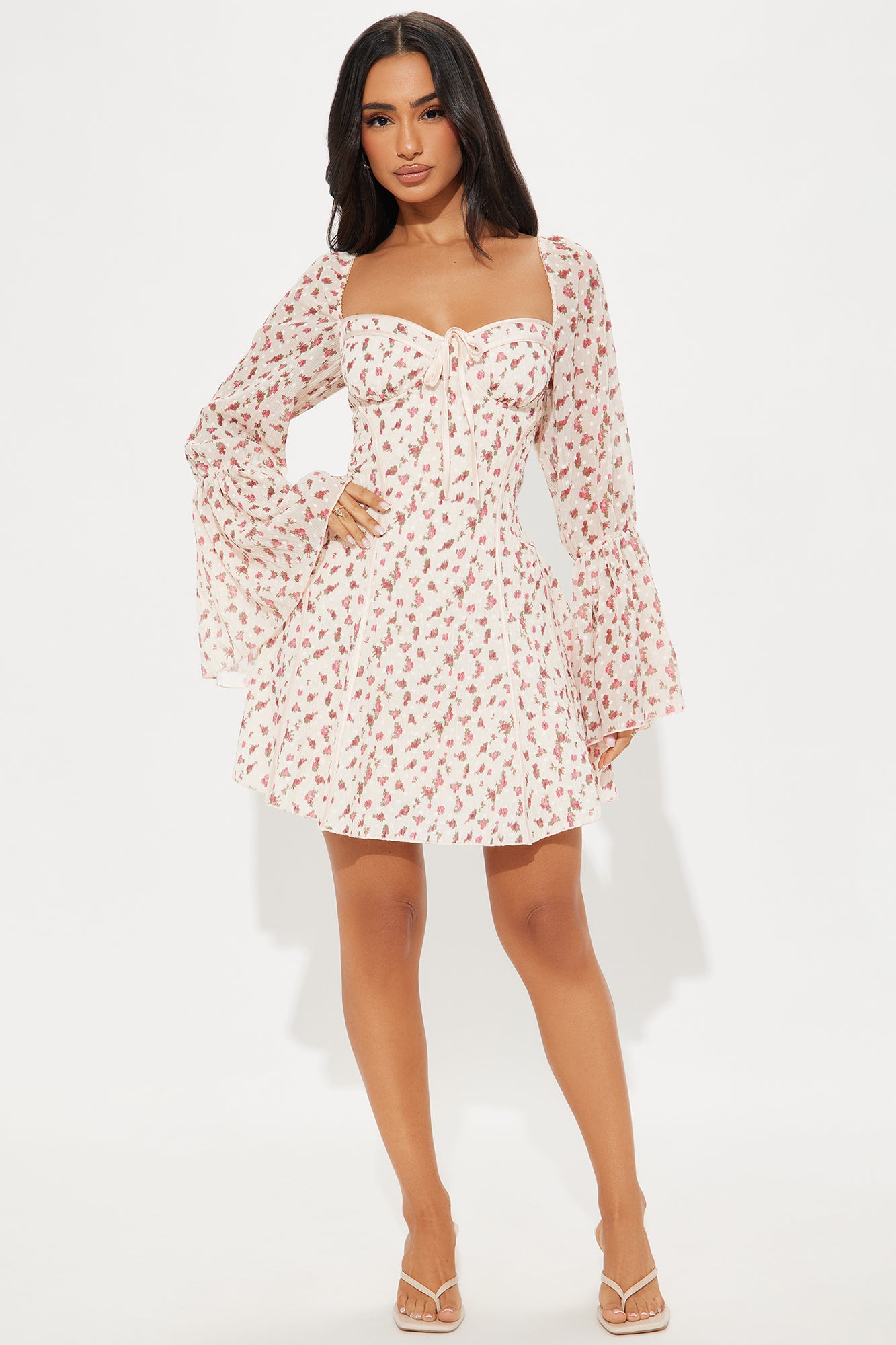 Soft Spoken Floral Mini Dress - Blush