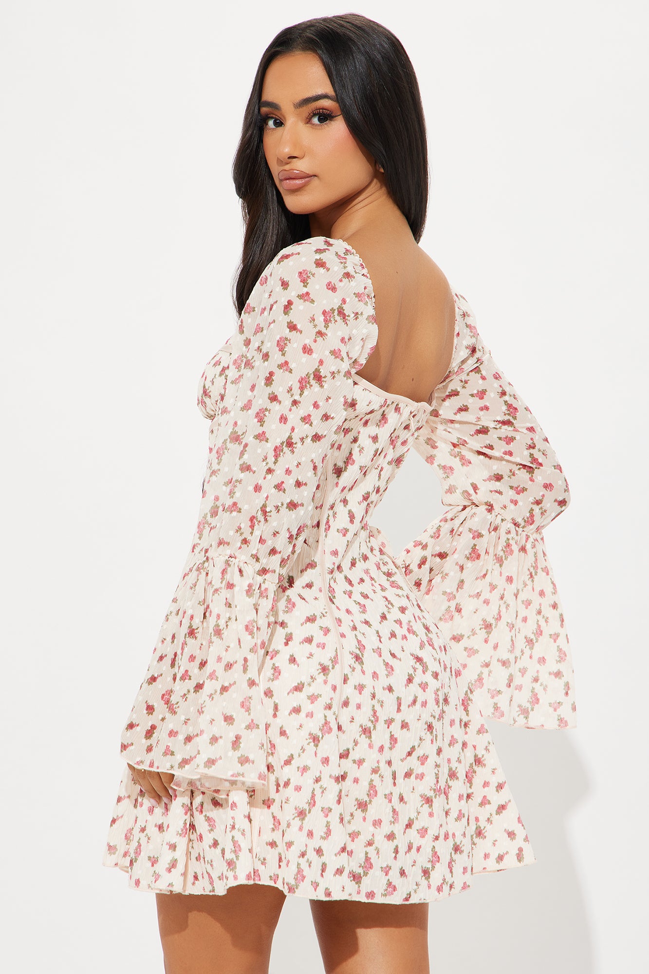 Soft Spoken Floral Mini Dress - Blush