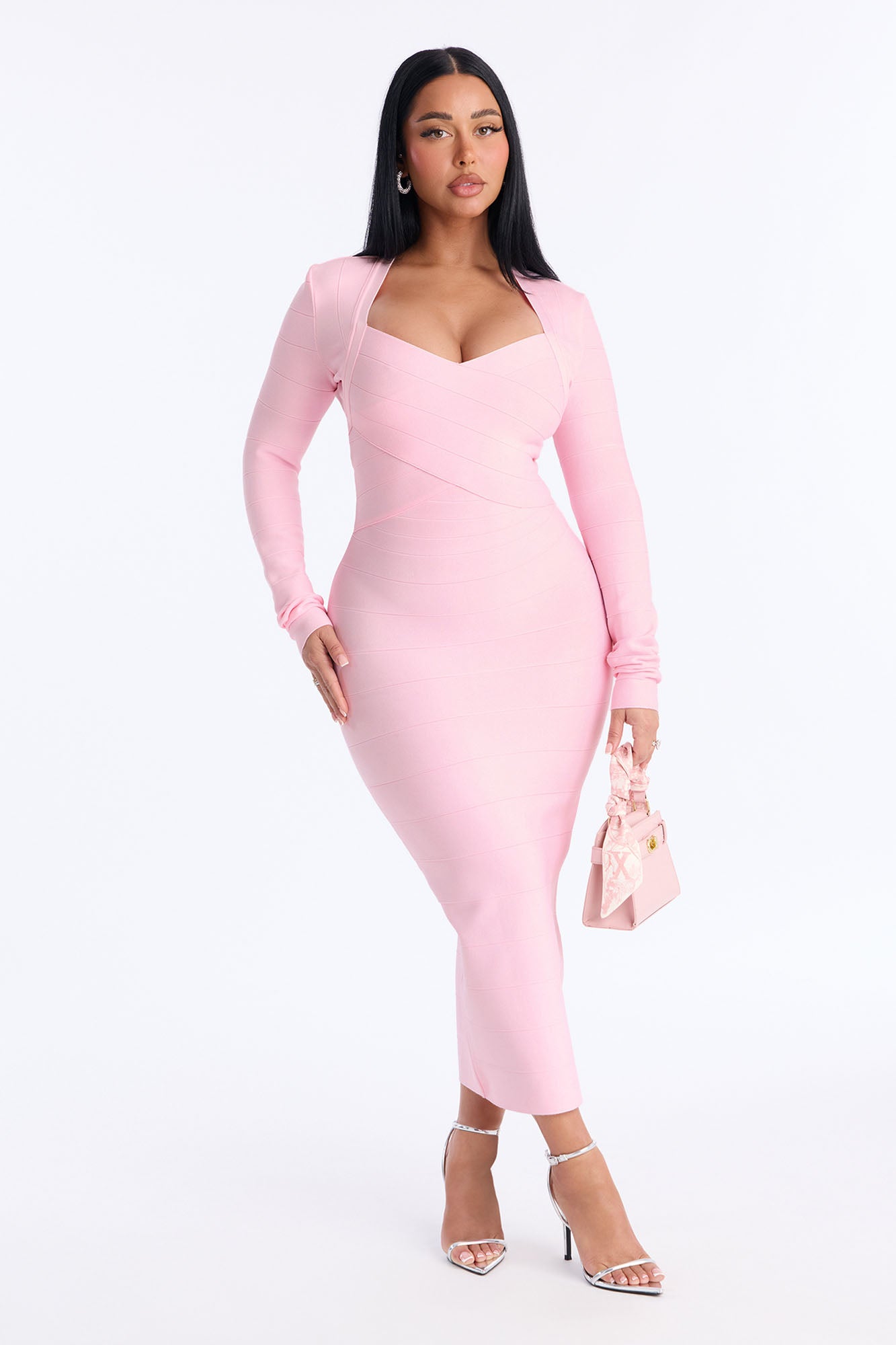 Katia Bandage Midi Dress - Pink