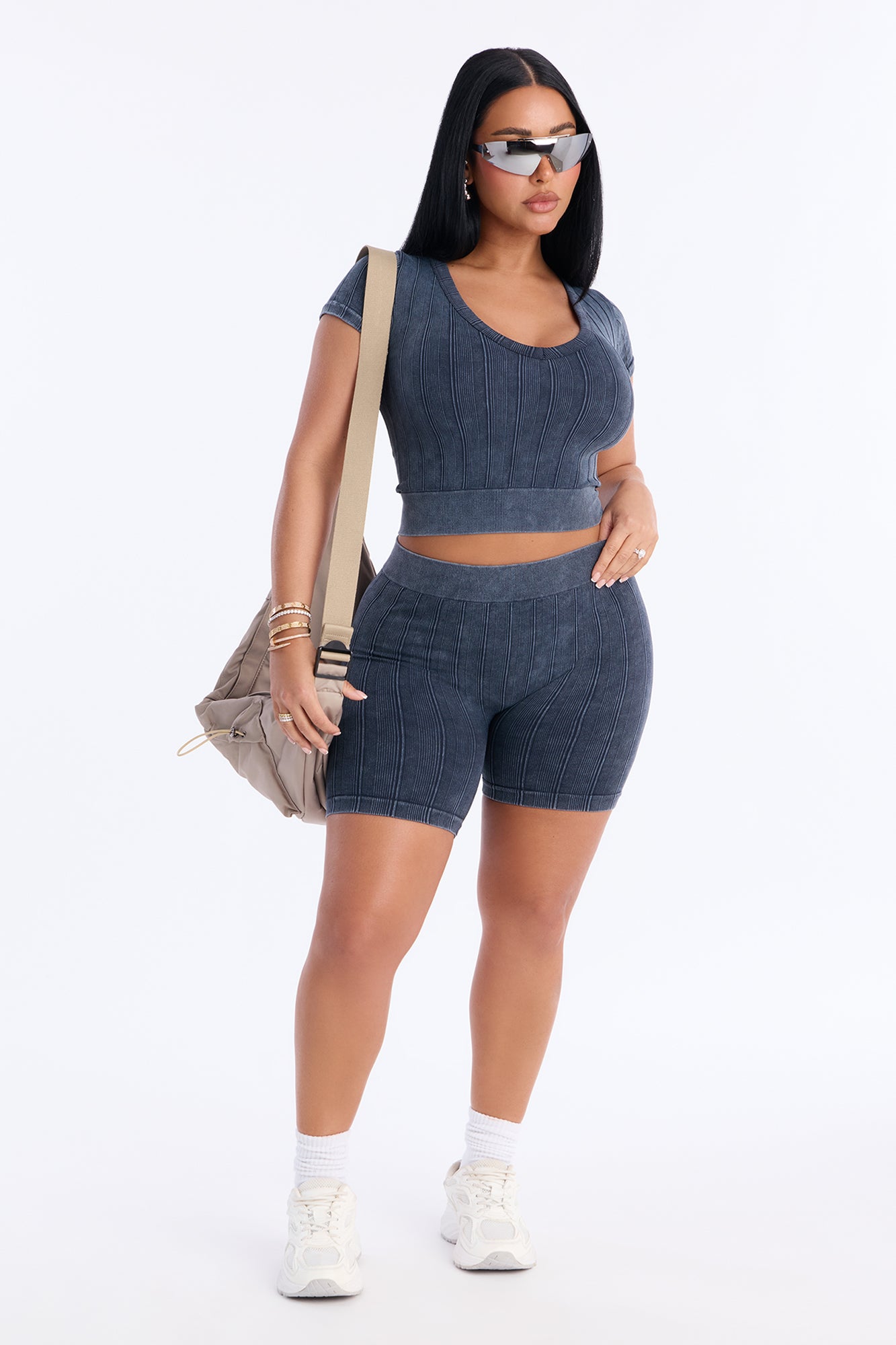Alisha Seamless Biker Short Set - Black