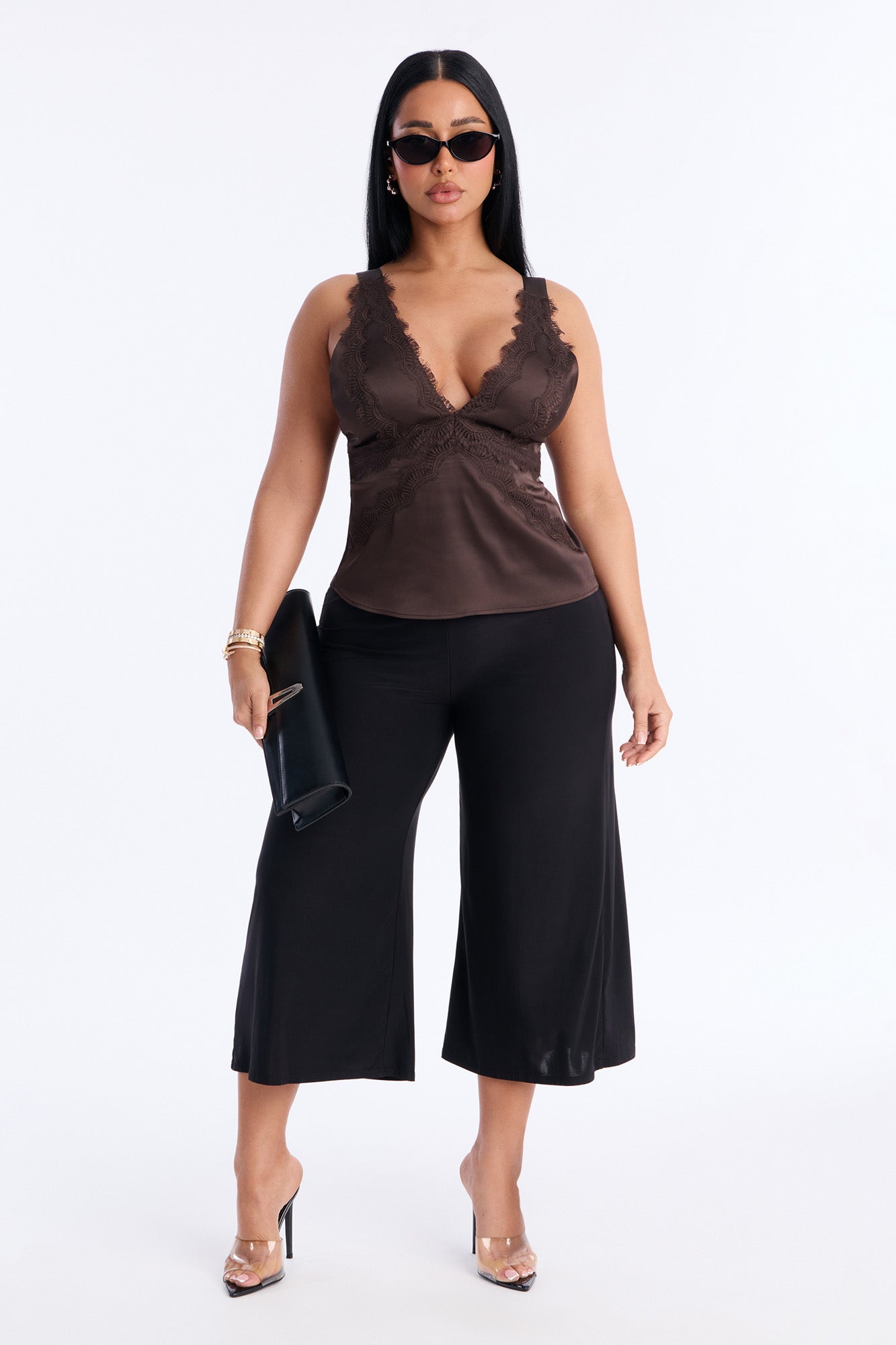 Girls Night Out Wide Leg Culotte Pant 21″ - Black