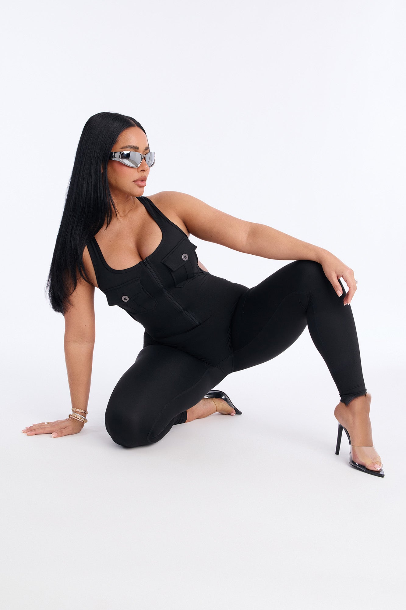 Gym All Day Backless Jumpsuit - Black