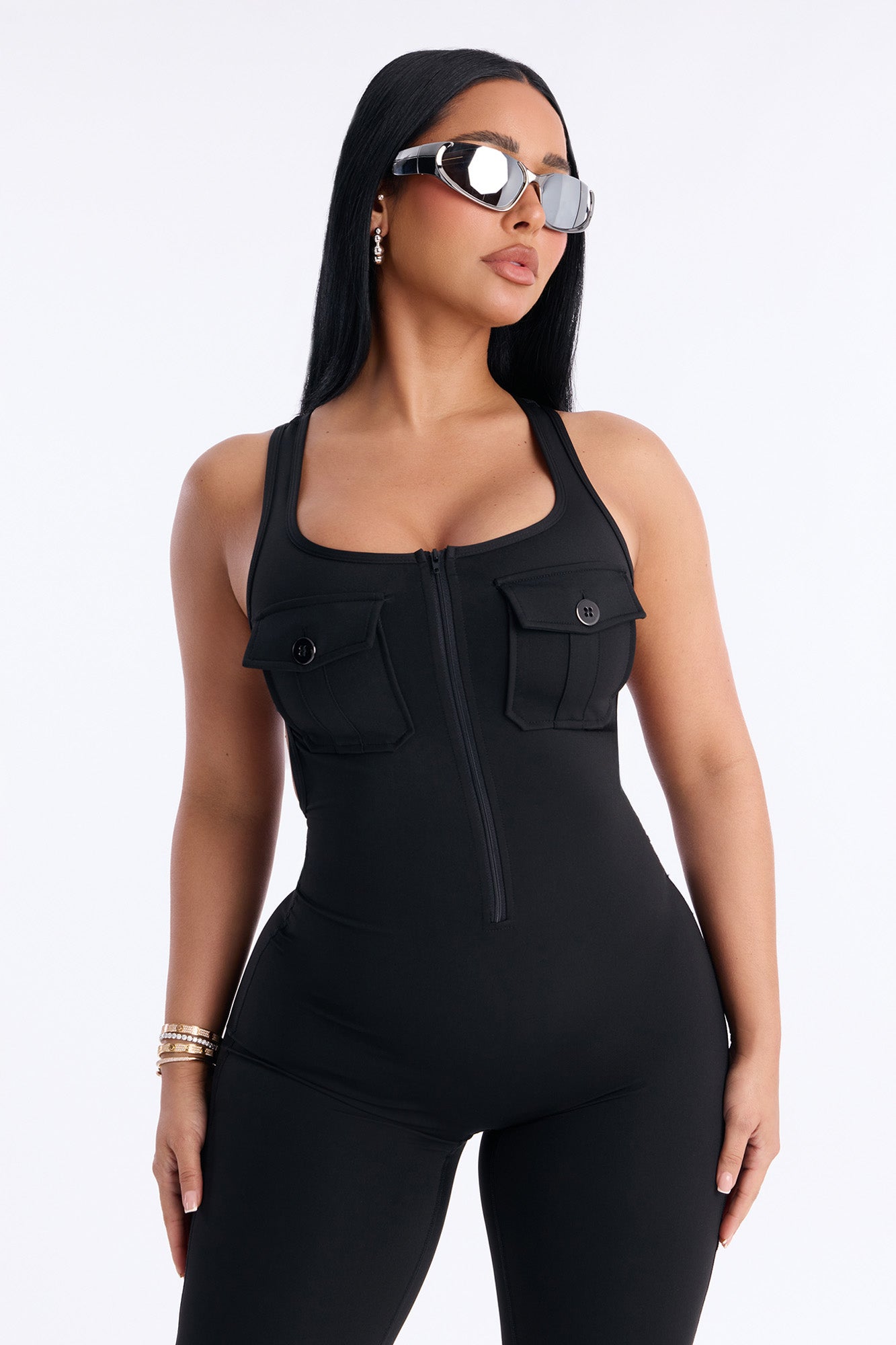 Gym All Day Backless Jumpsuit - Black