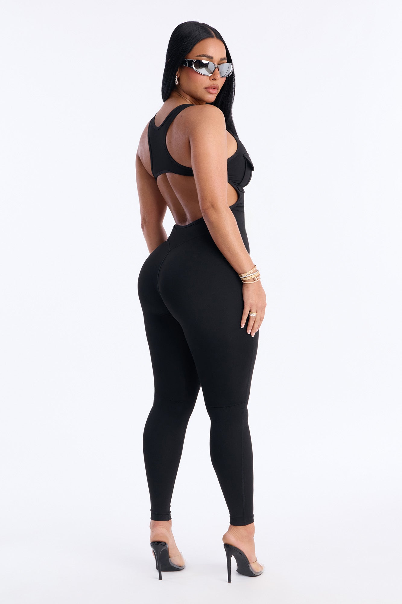 Gym All Day Backless Jumpsuit - Black