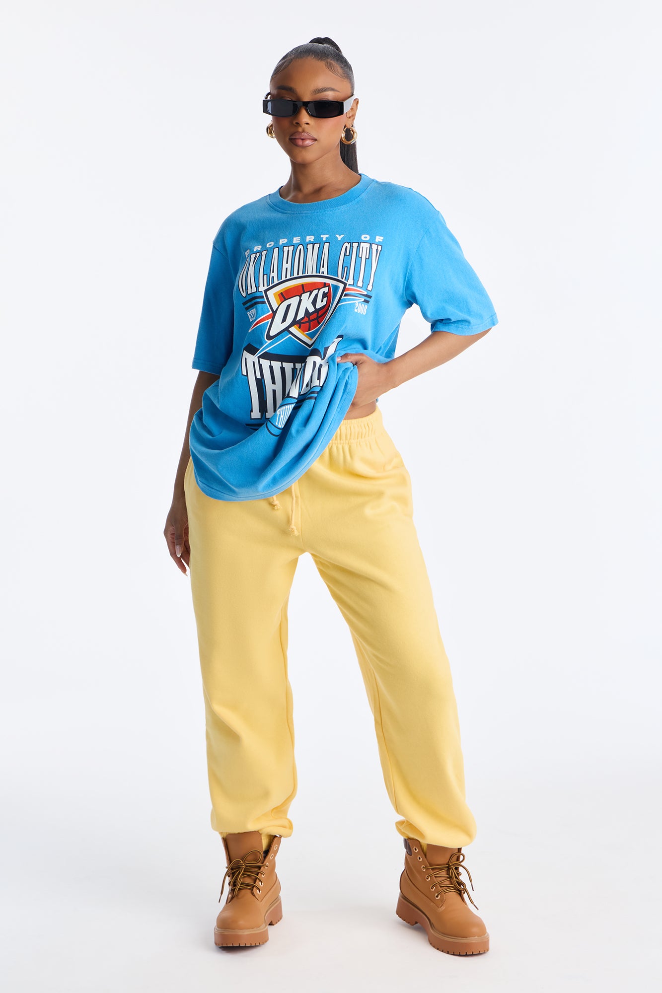 NBA OKC Thunder Washed Oversized Tee - Blue