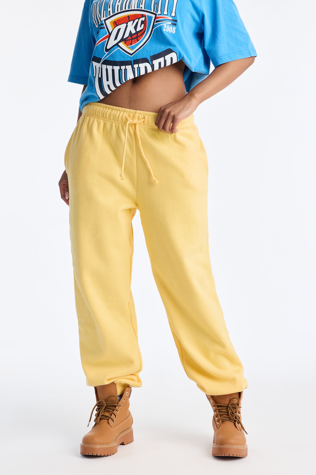 Gigi Fleece Lounge Jogger - Yellow