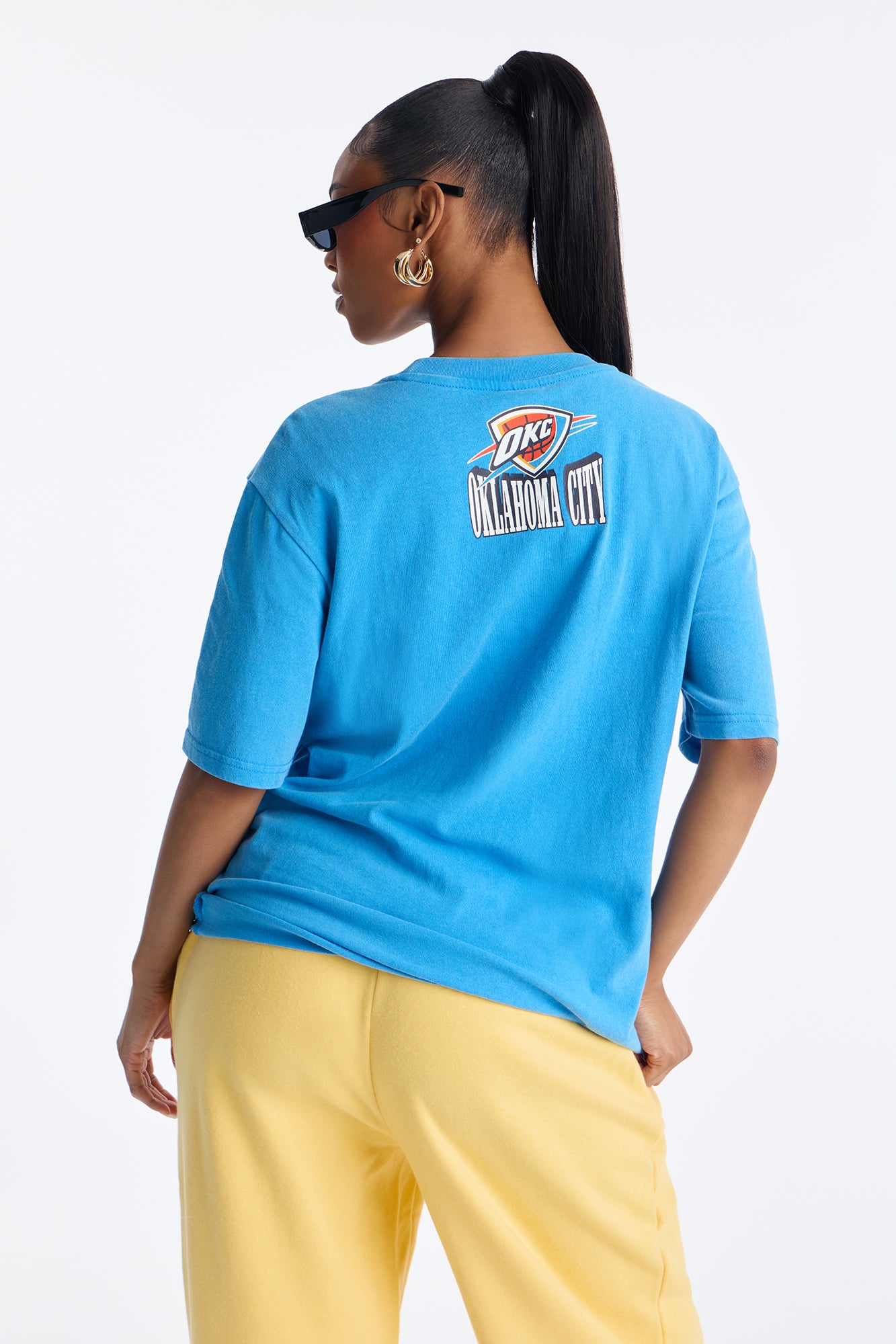 NBA OKC Thunder Washed Oversized Tee - Blue