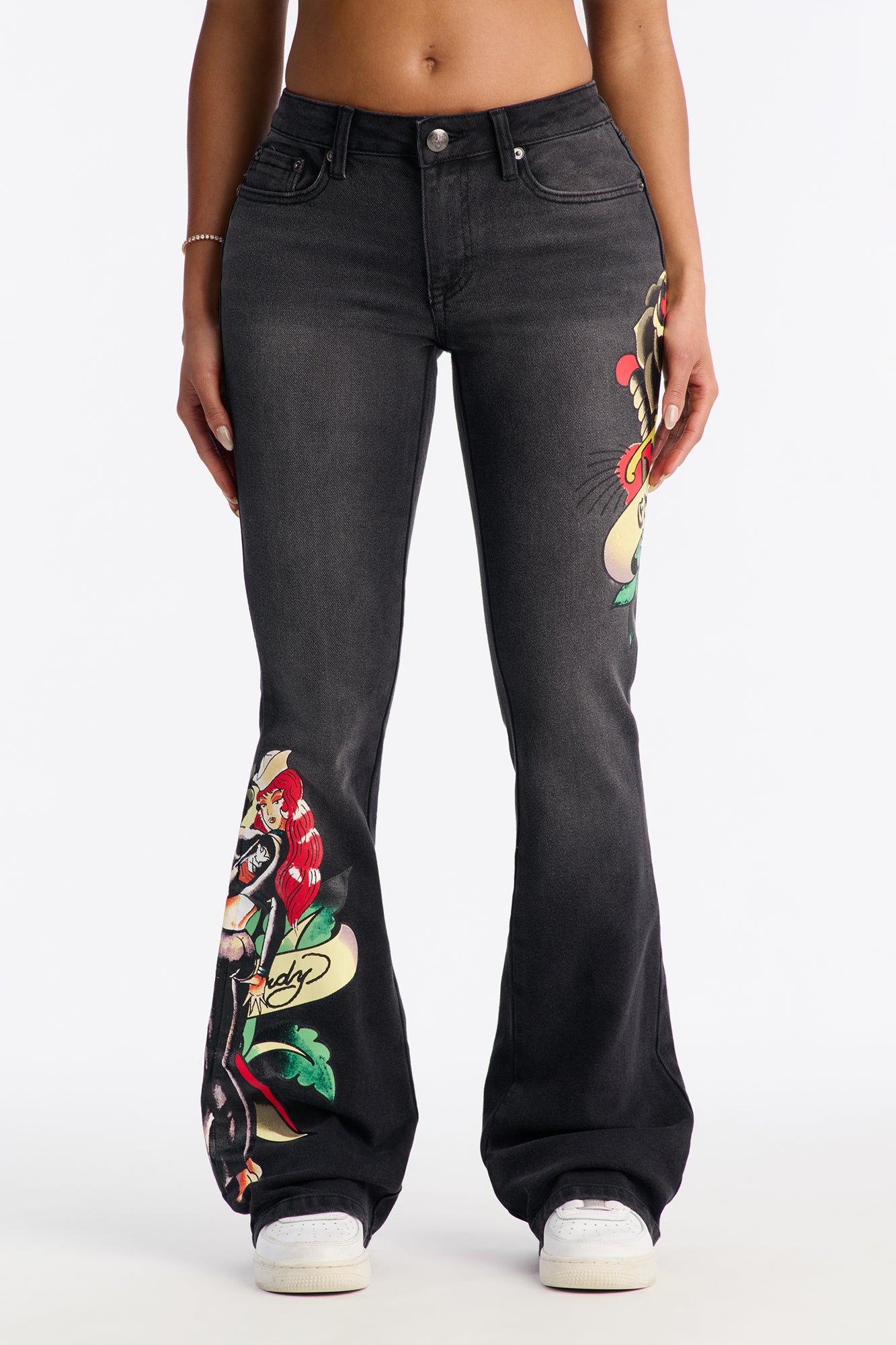 Ed Hardy Hello Sailor Bootcut Jeans - Dark Grey