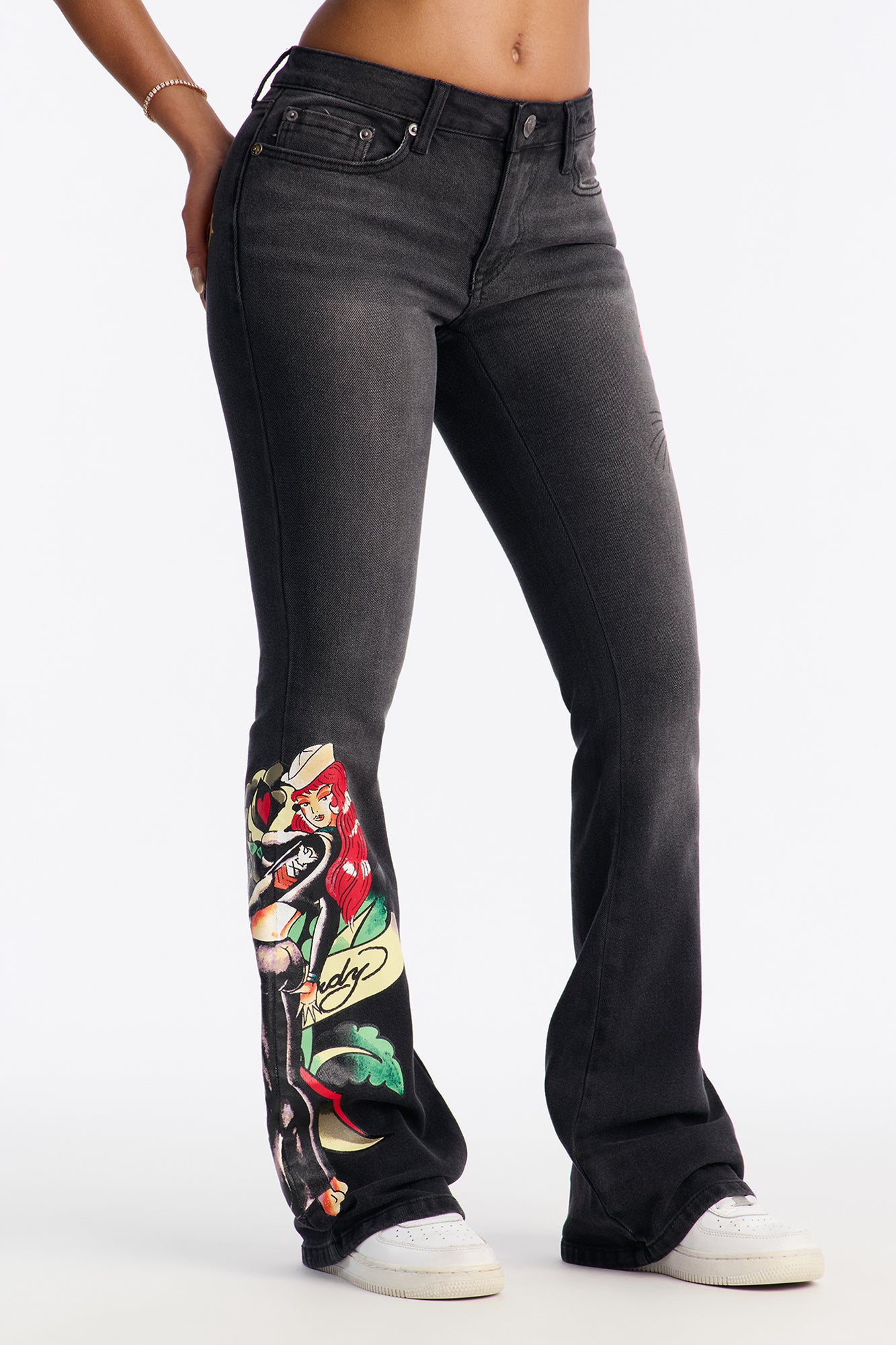 Ed Hardy Hello Sailor Bootcut Jeans - Dark Grey